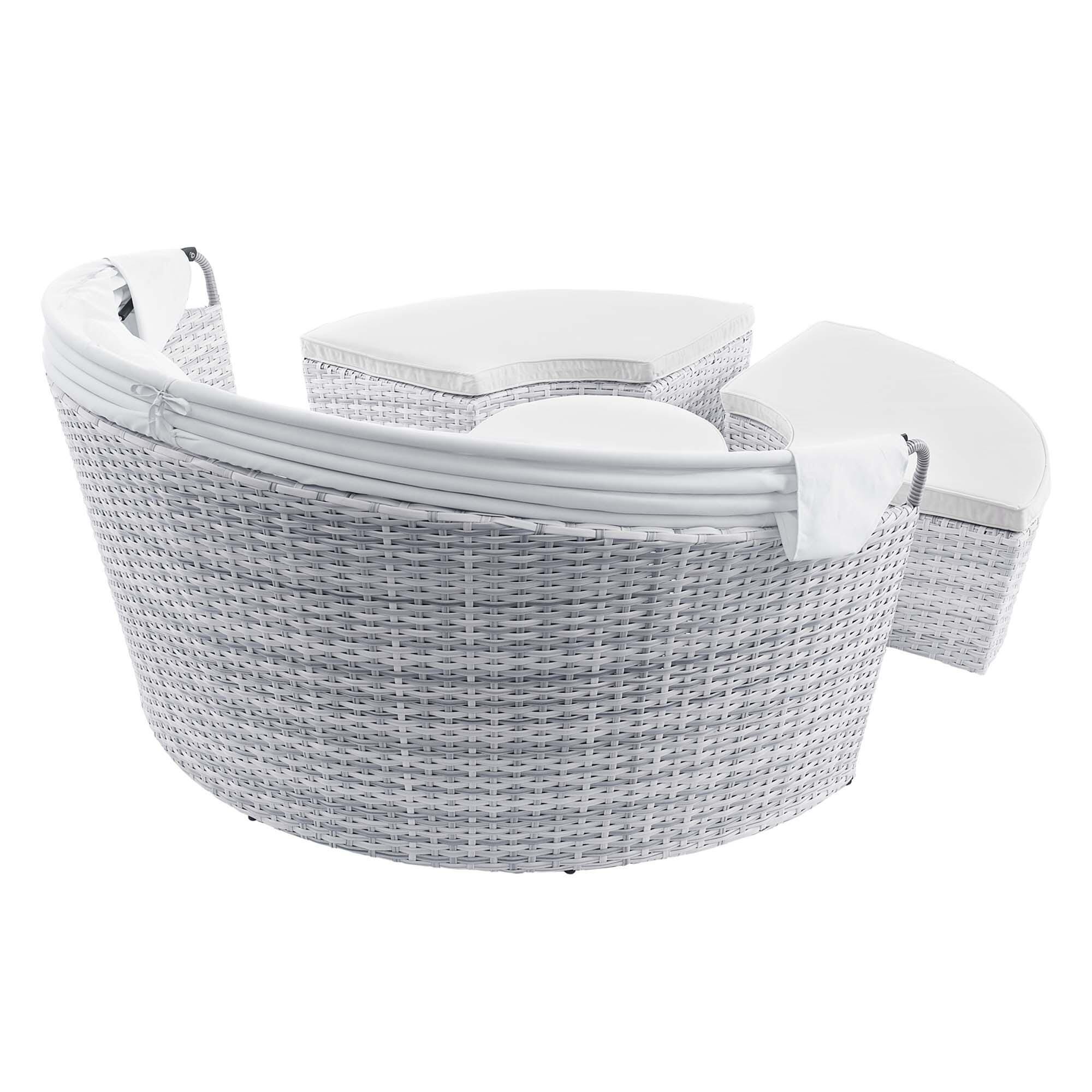 Modway Scottsdale Outdoor Daybed, Light Gray/White, large