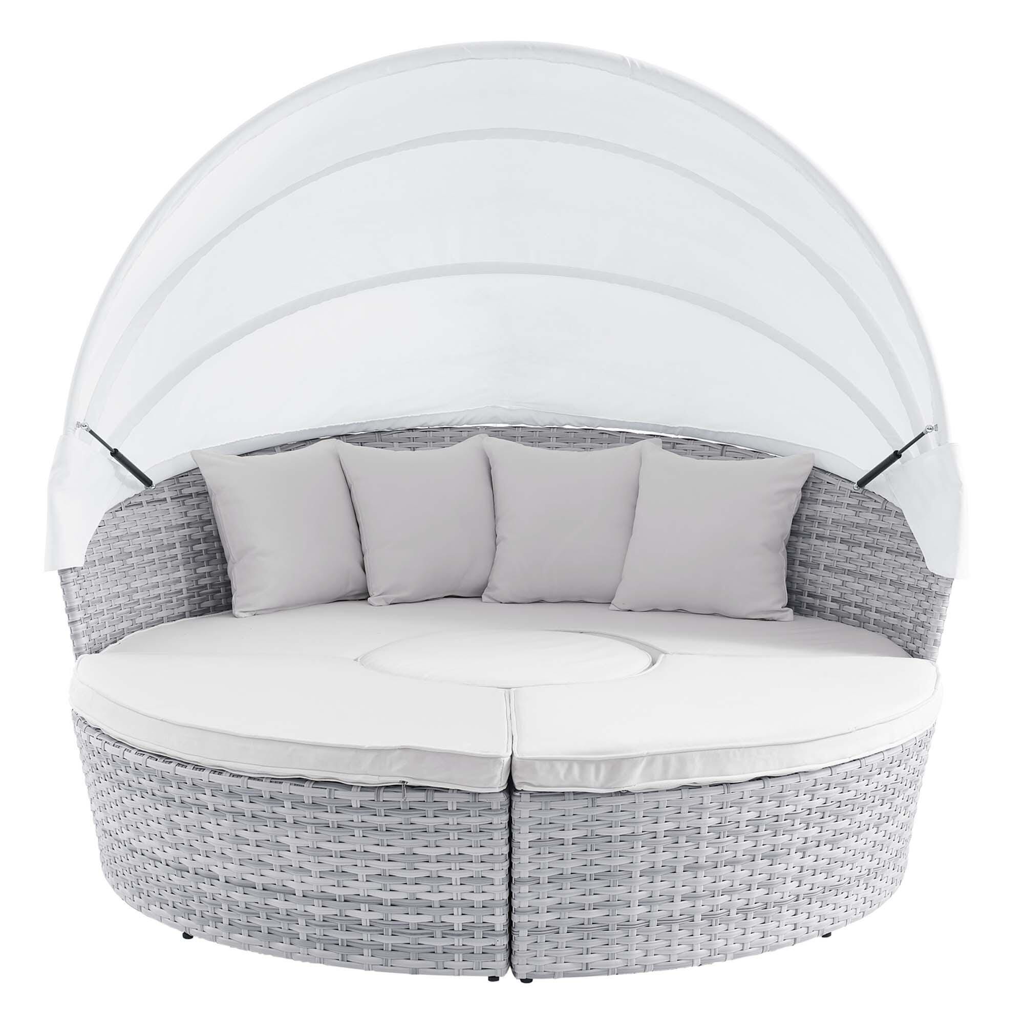 Modway Scottsdale Outdoor Daybed, Light Gray/White, large