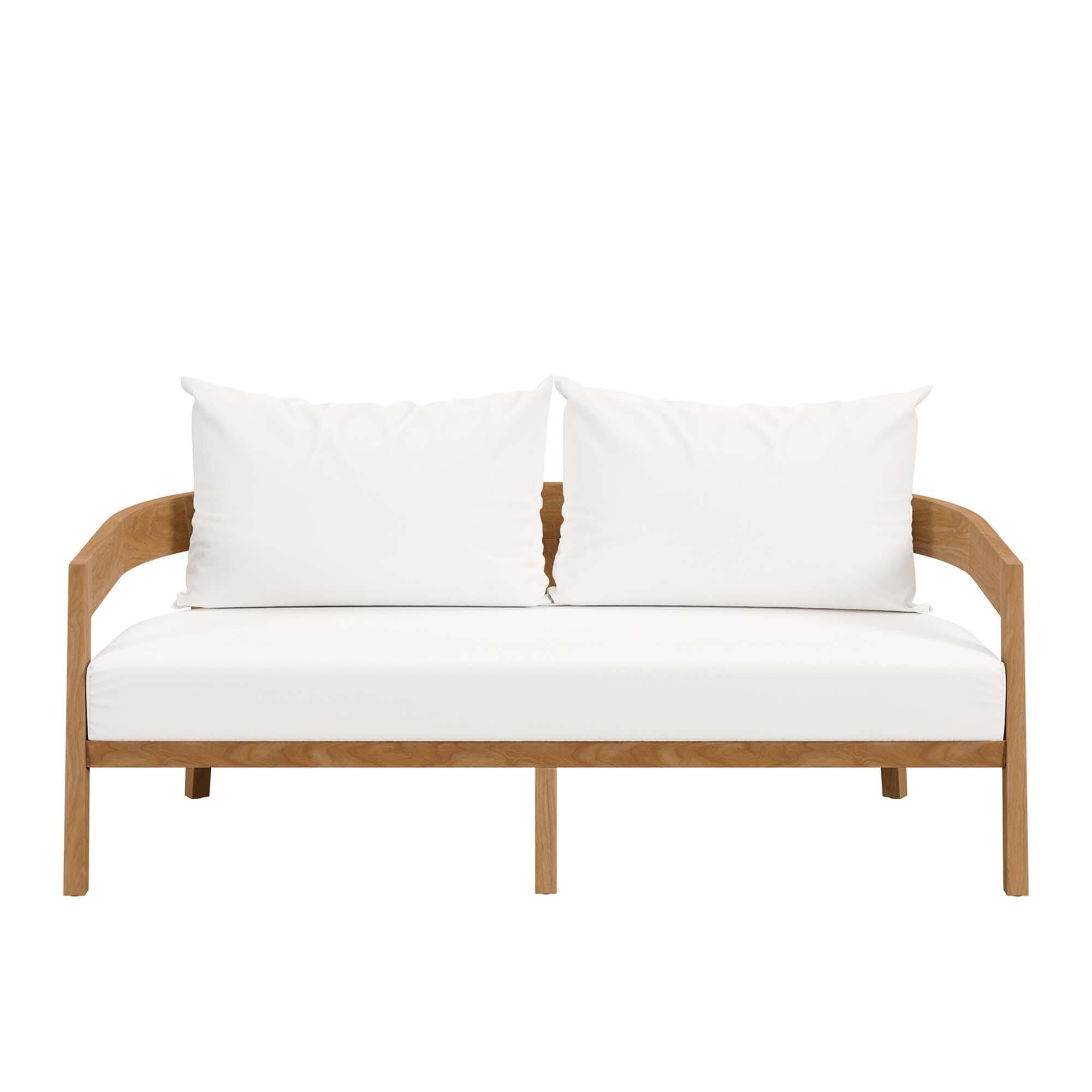 Modway Brisbane Outdoor Loveseat, Natural/White, large