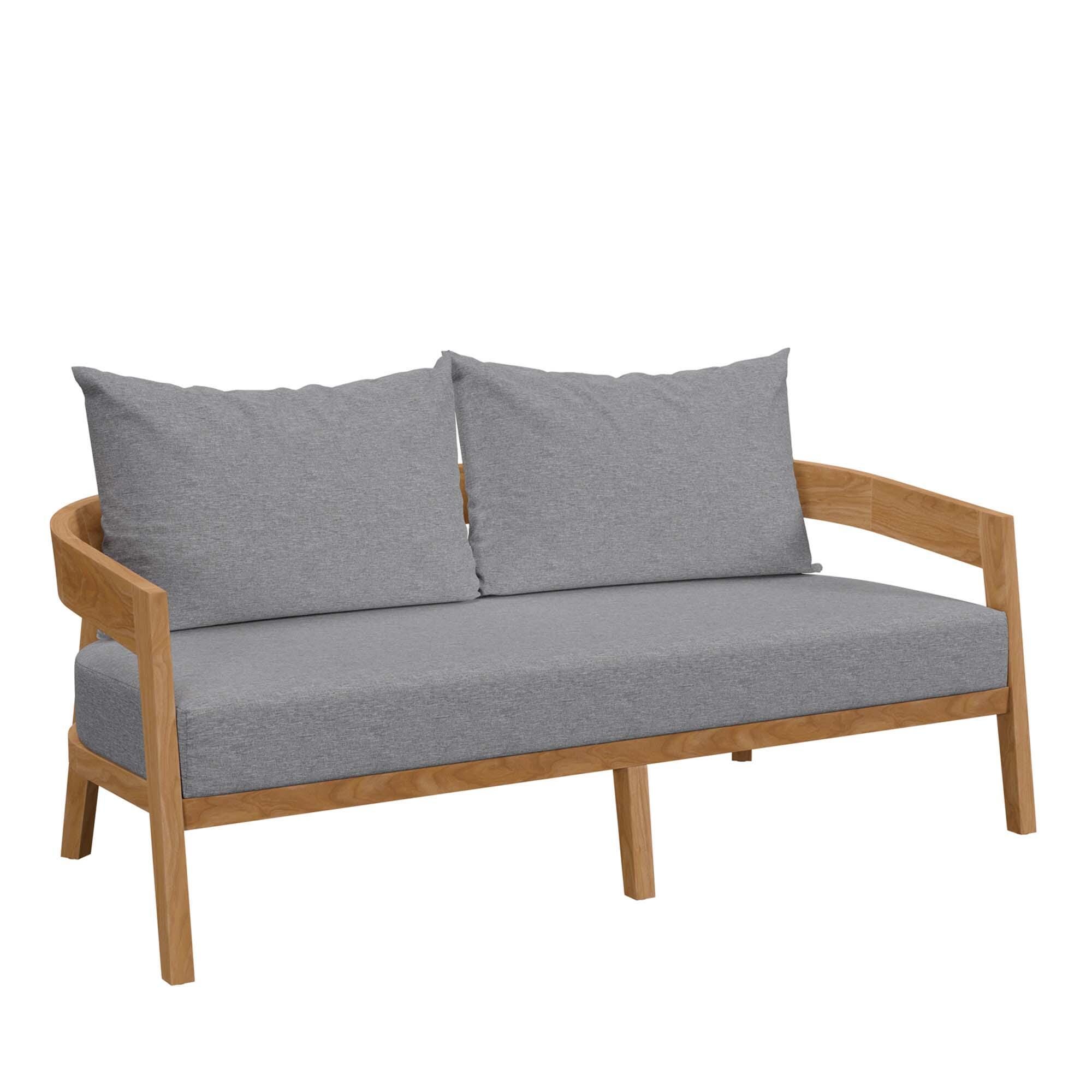 Modway Brisbane Outdoor Loveseat, Natural/Gray, large