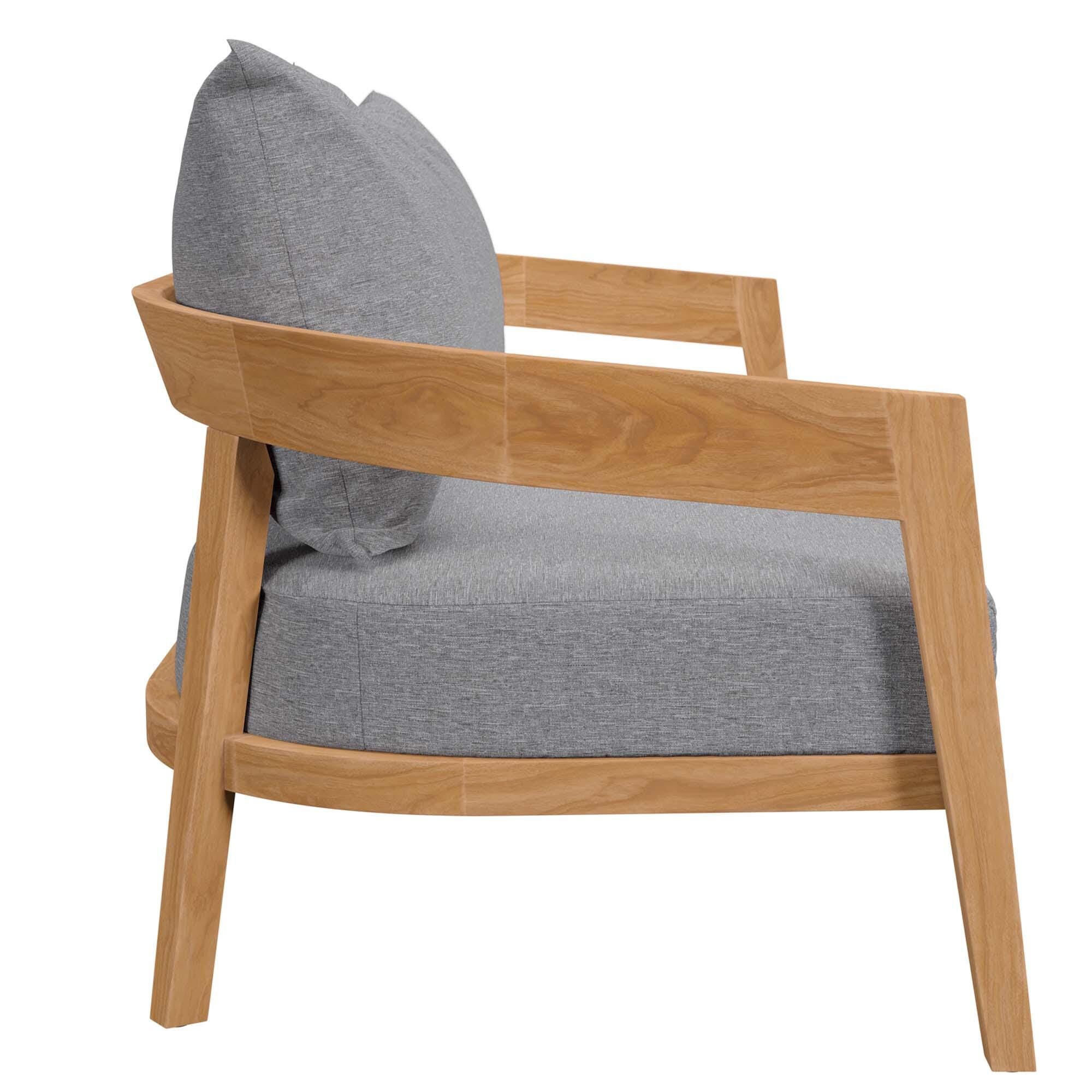 Modway Brisbane Outdoor Loveseat, Natural/Gray, large