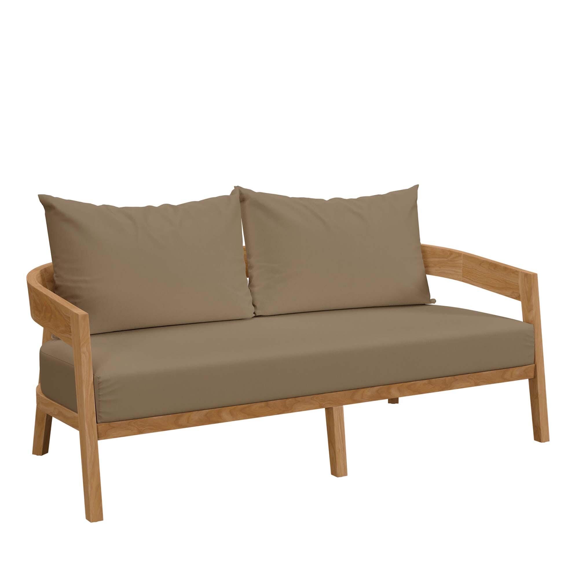 Modway Brisbane Outdoor Loveseat, Natural/Light Brown, large