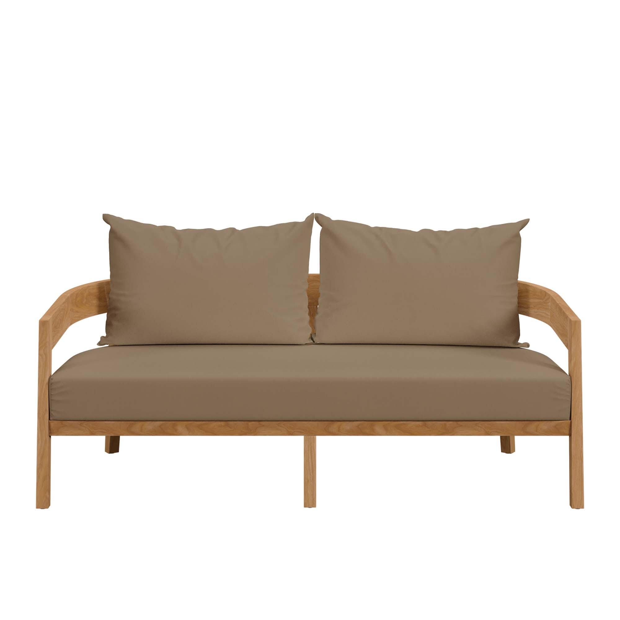Modway Brisbane Outdoor Loveseat, Natural/Light Brown, large