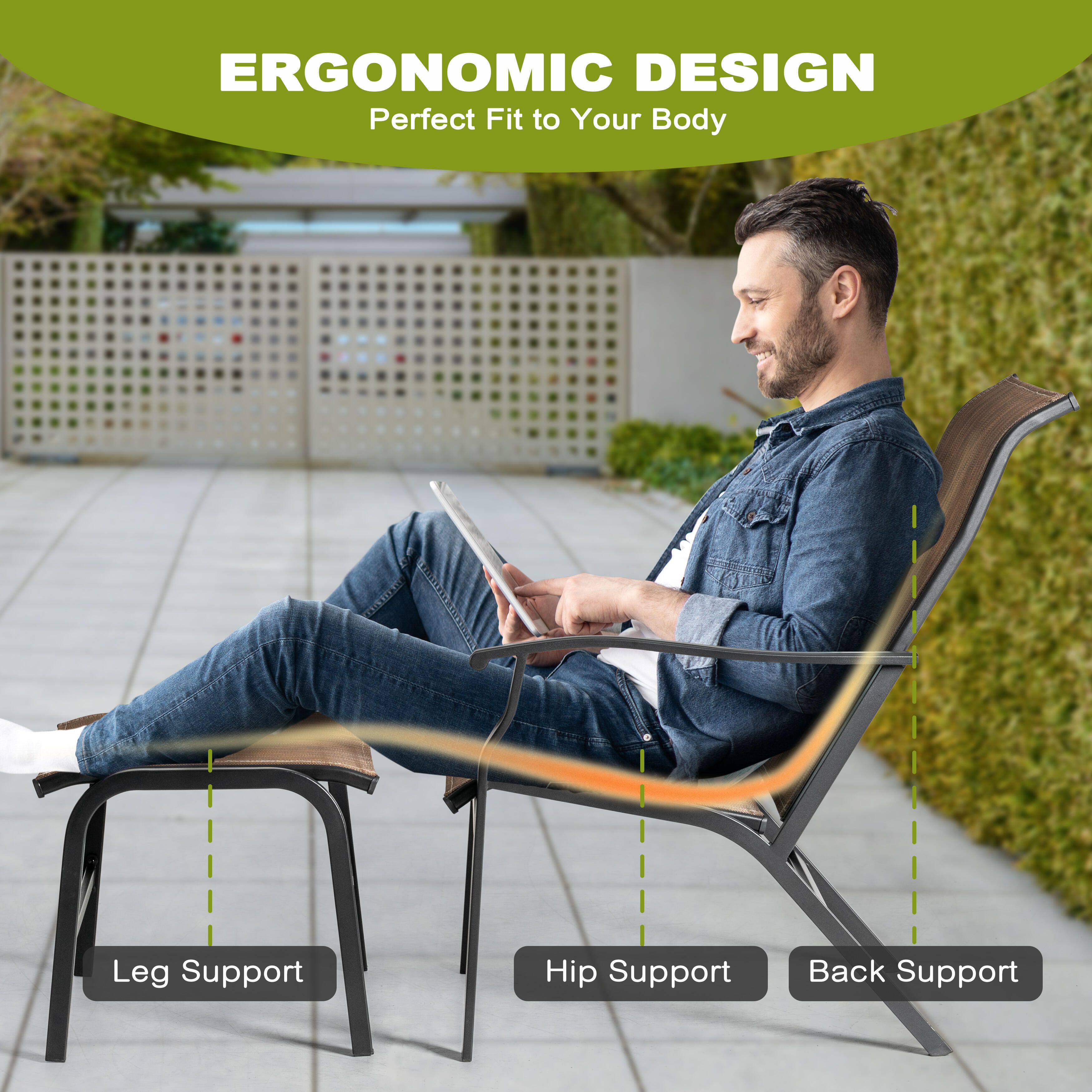 Nuu Garden Outdoor Lounge Chair With Ottoman, , large