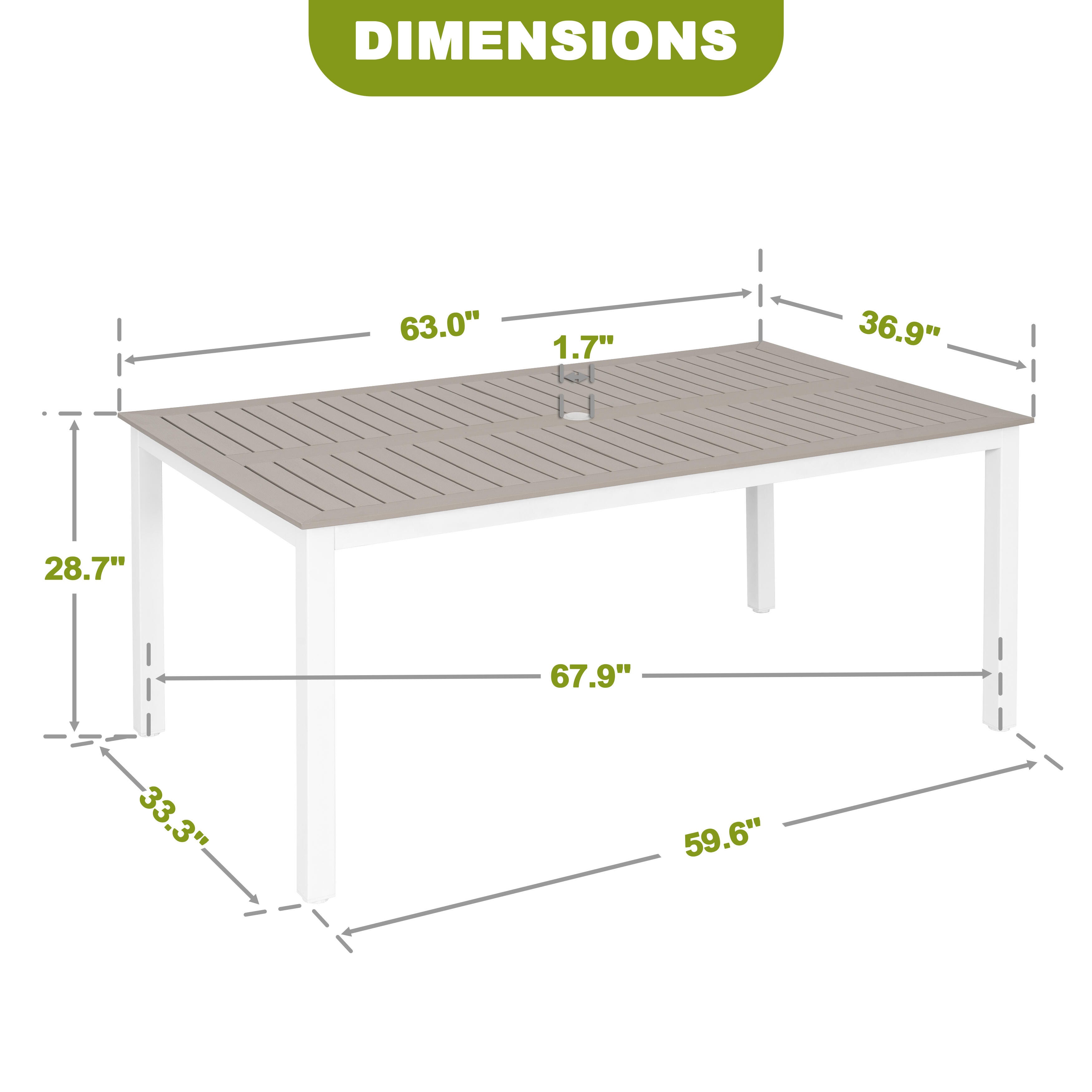 Nuu Garden Outdoor Dining Table, , large
