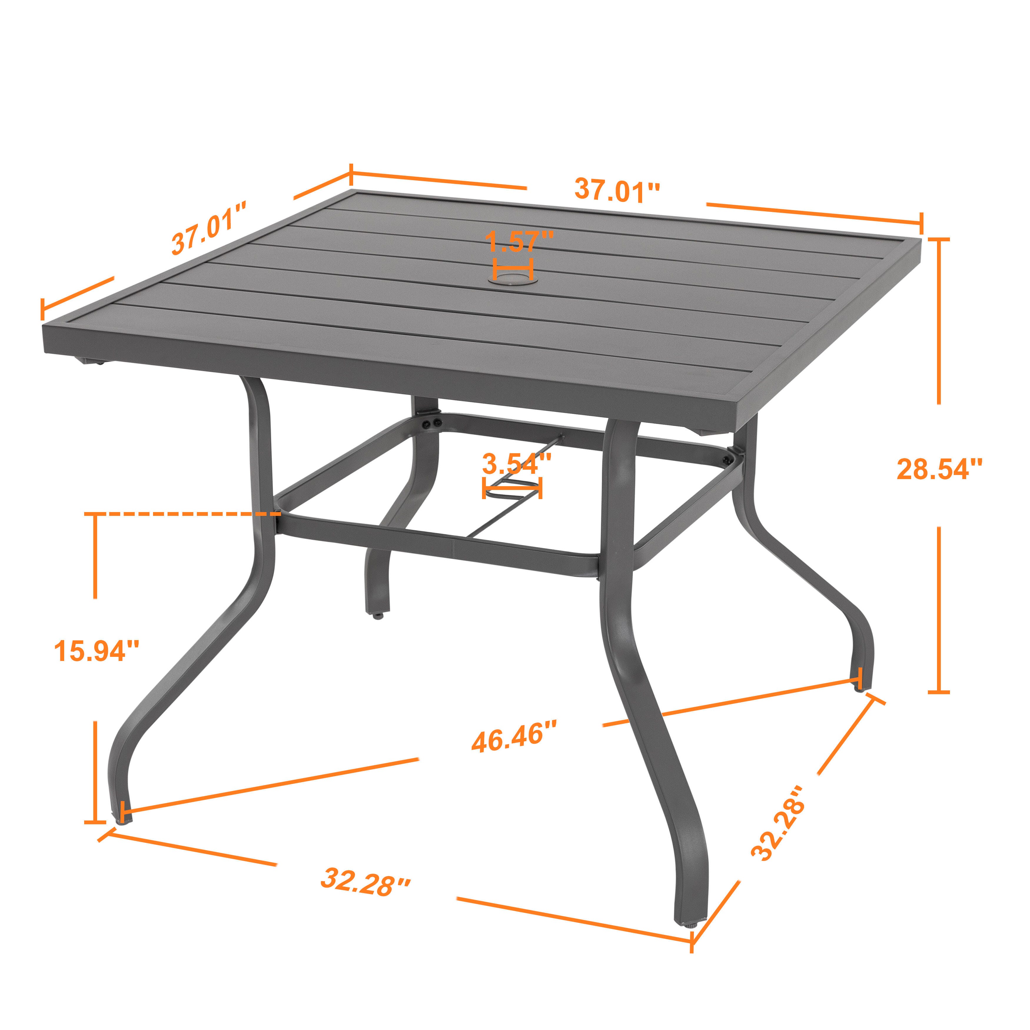 Nuu Garden Outdoor Dining Table With Umbrella, , large
