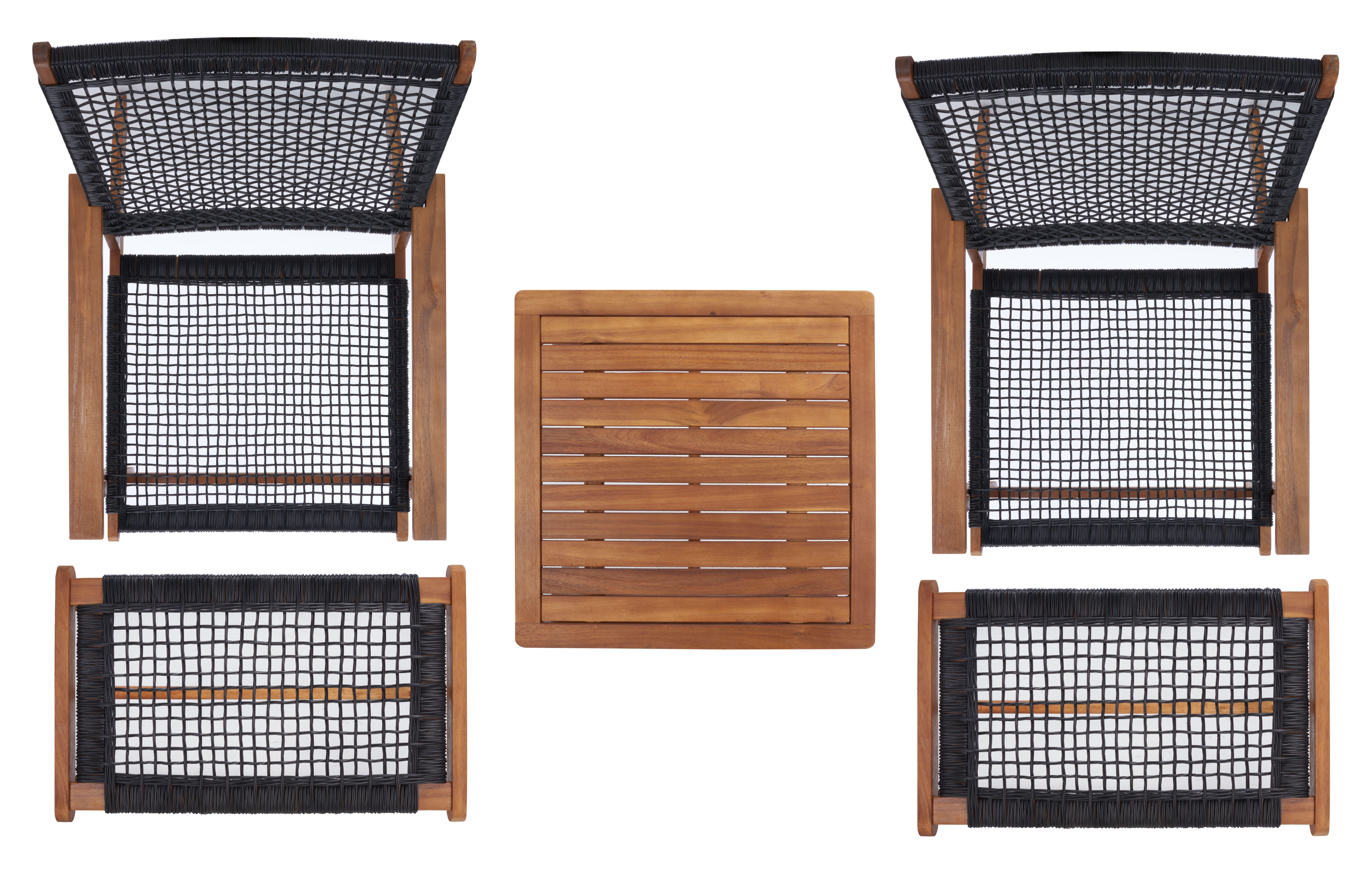 Safavieh Chantelle Outdoor Conversation Set, Natural/Black, large