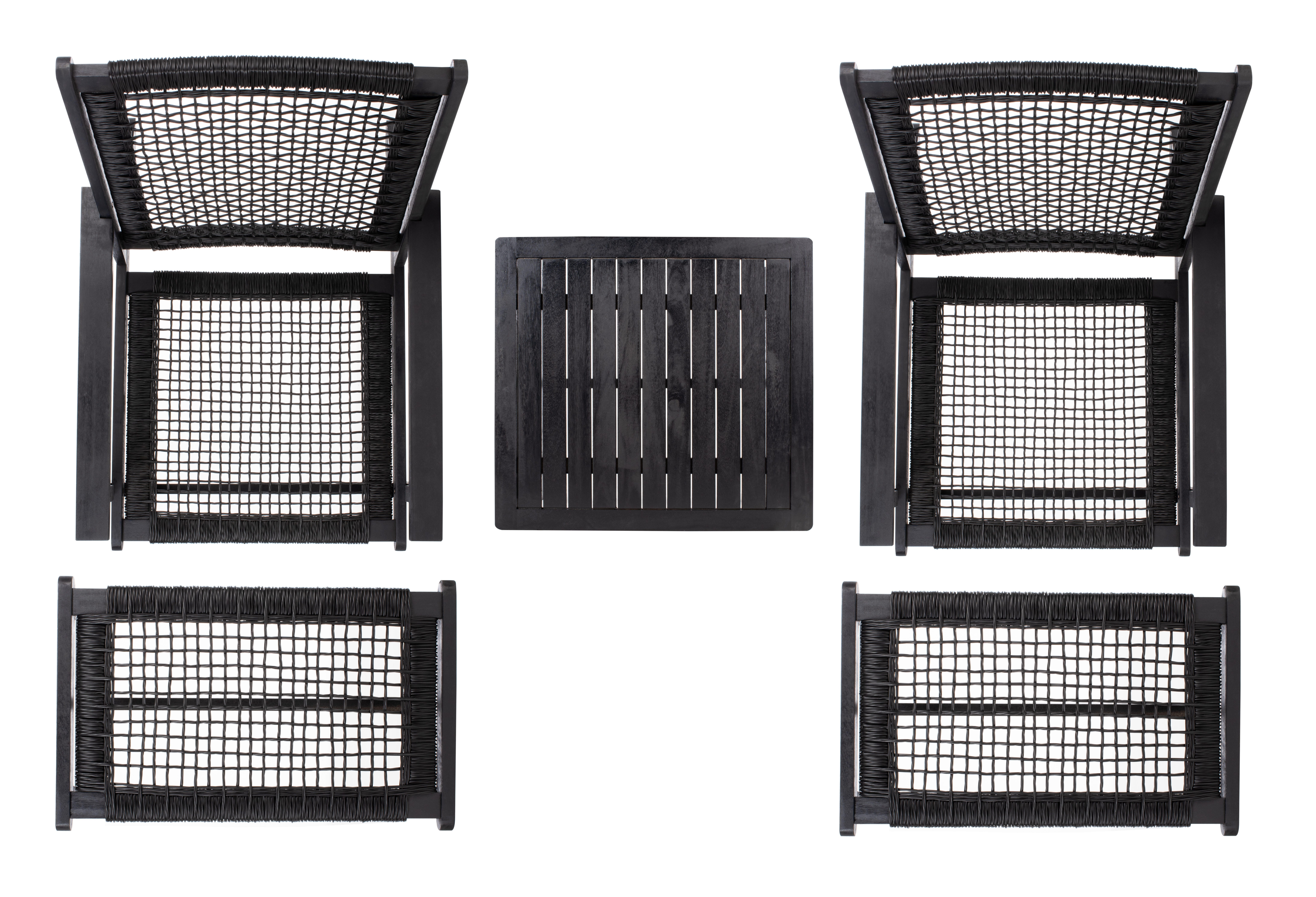Safavieh Chantelle Outdoor Conversation Set, Black/Black, large