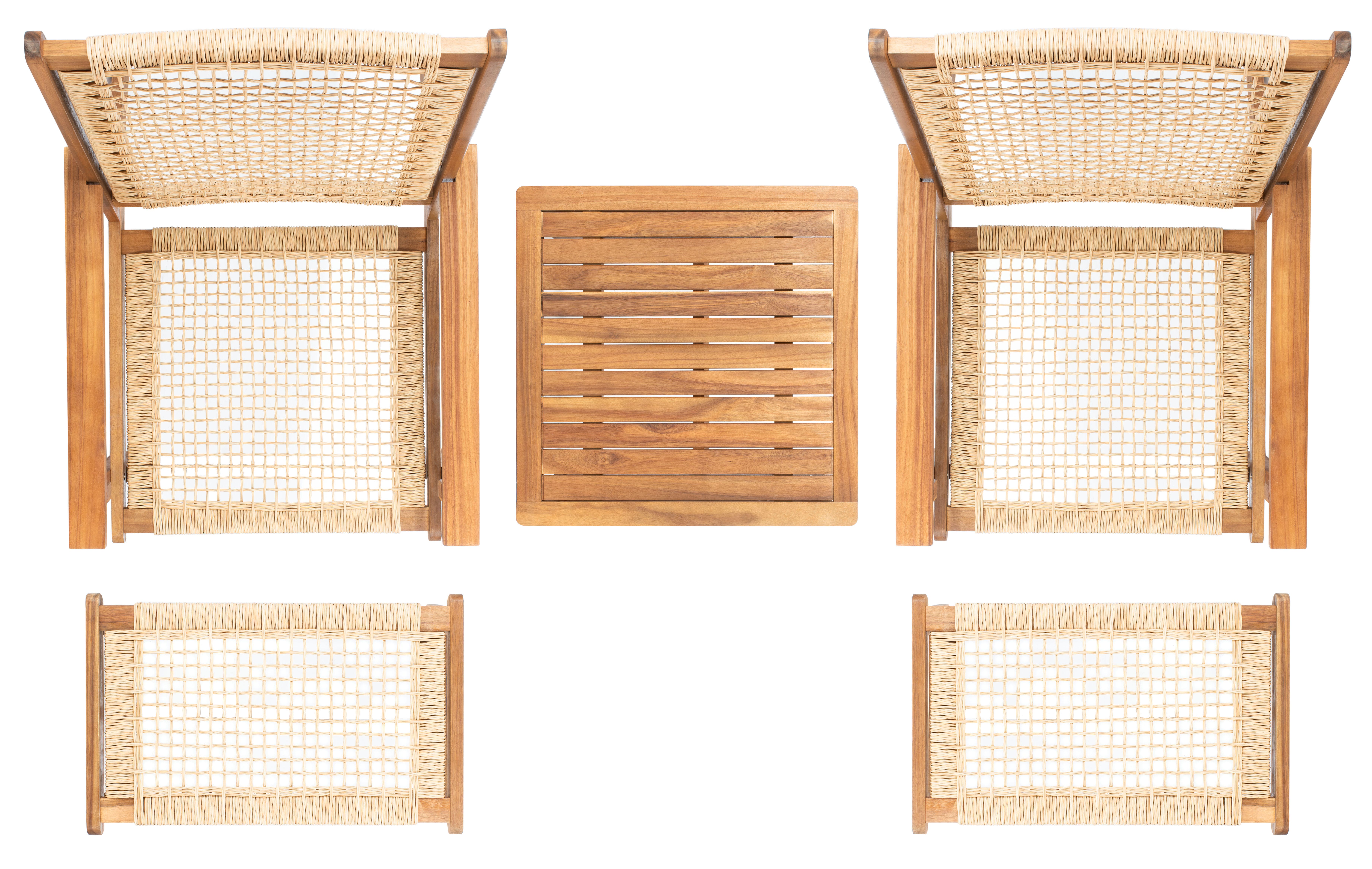 Safavieh Chantelle Outdoor Conversation Set, Natural/Natural, large