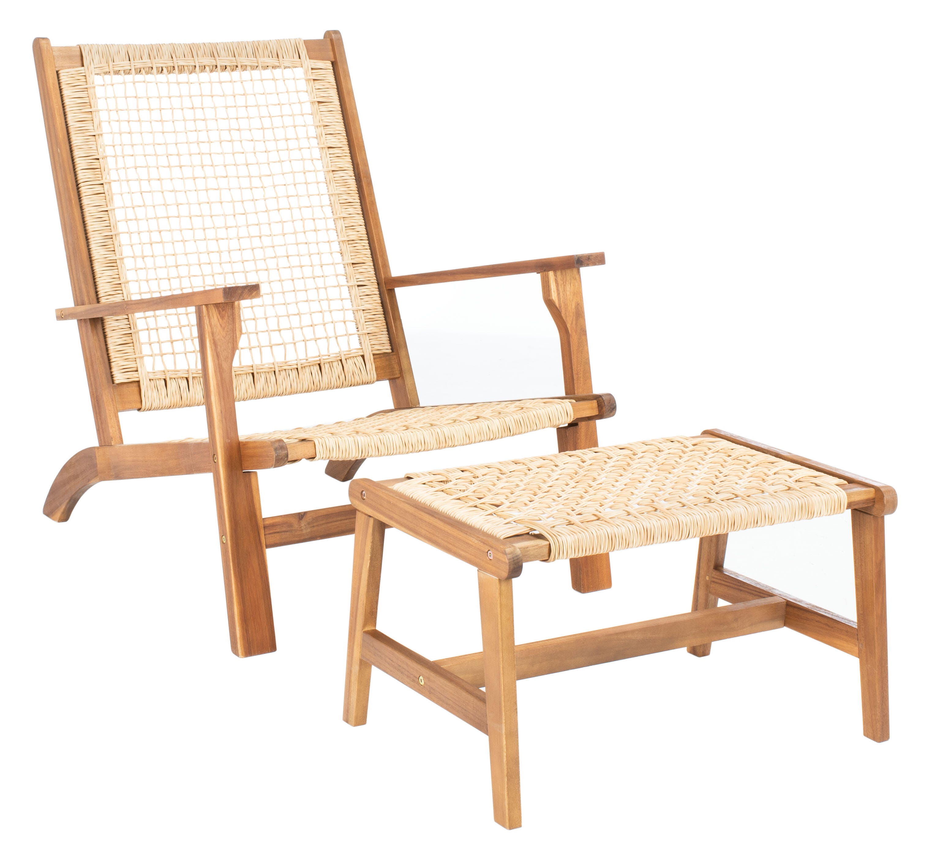 Safavieh Chantelle Outdoor Conversation Set, Natural/Natural, large