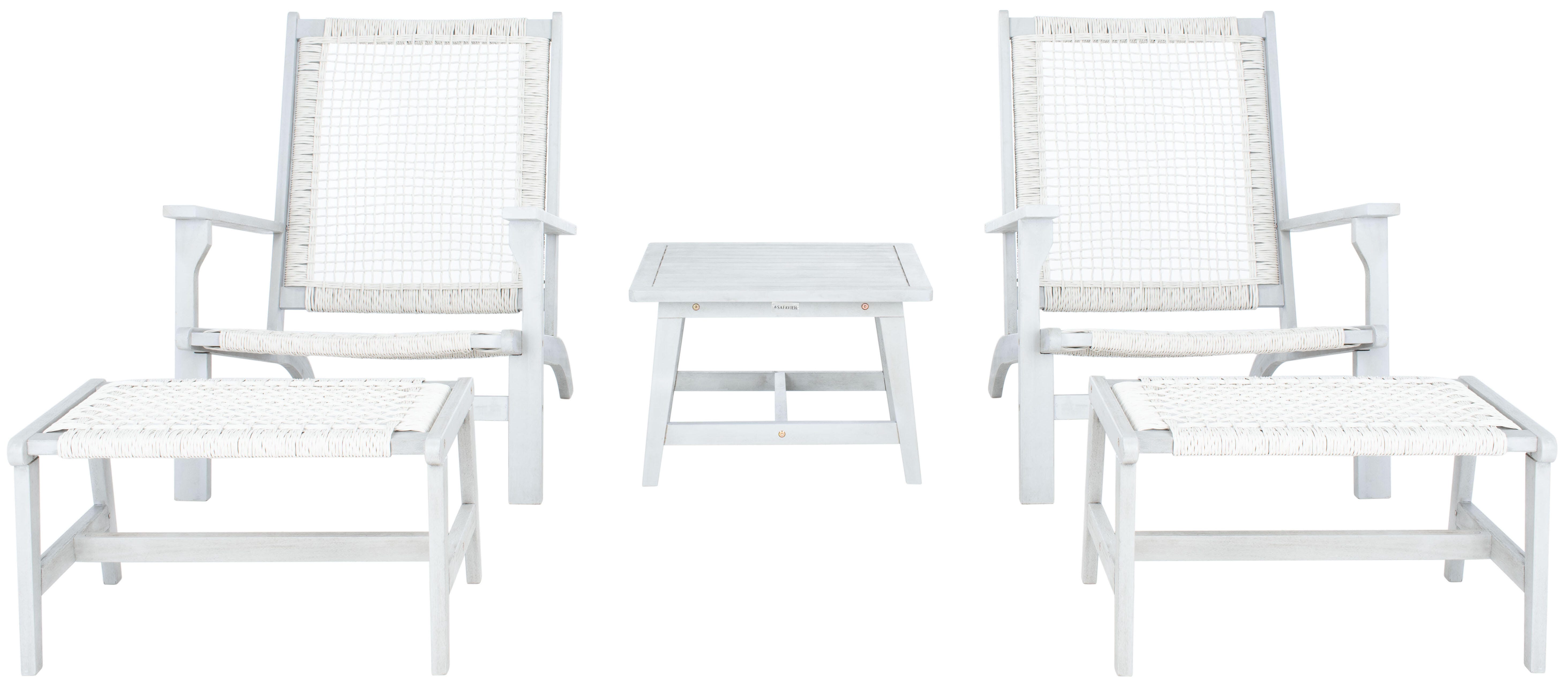 Safavieh Chantelle Outdoor Conversation Set, Gray/Gray, large
