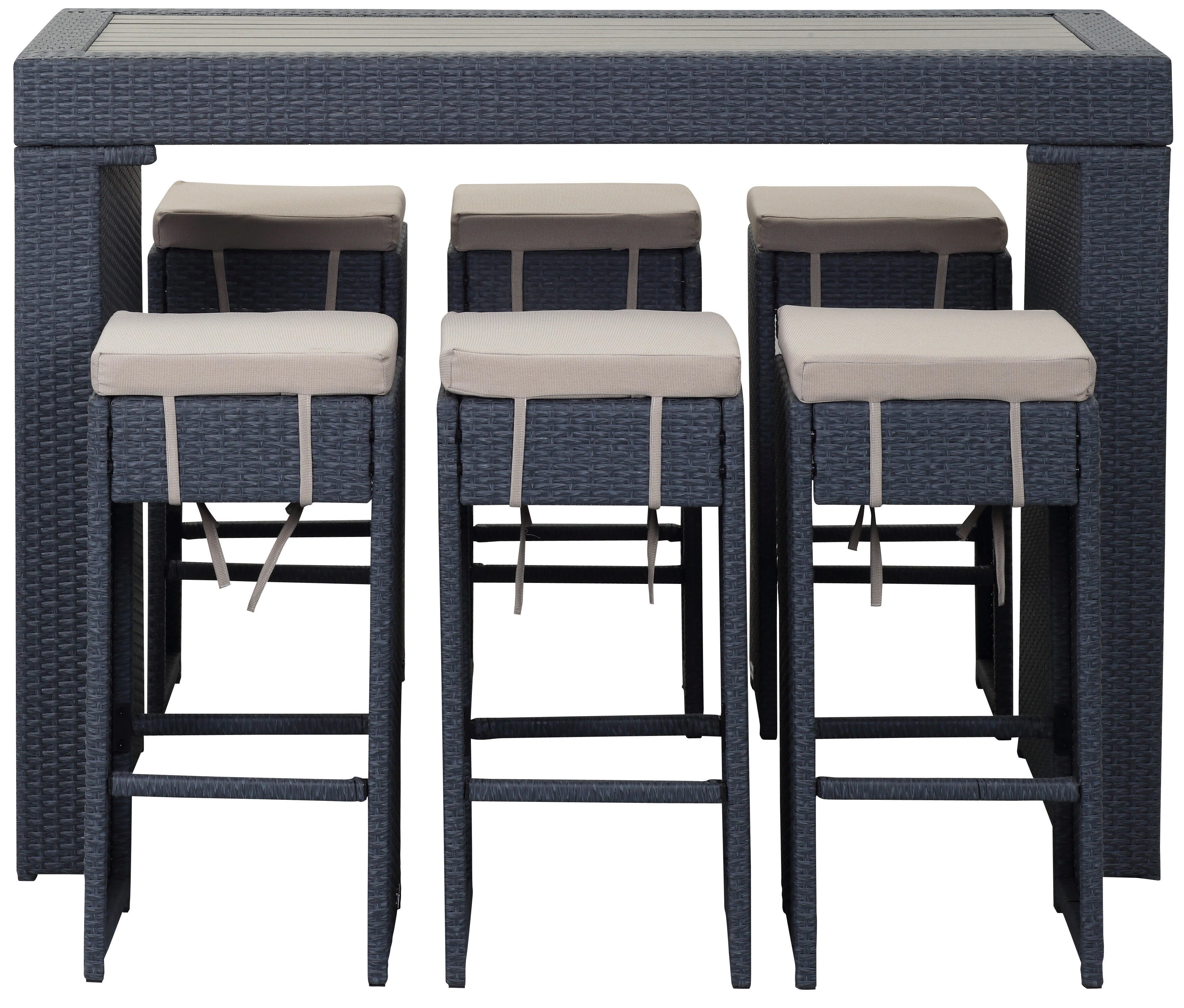 Safavieh Sanders Outdoor Bar Table and 2 Bar Stools, , large