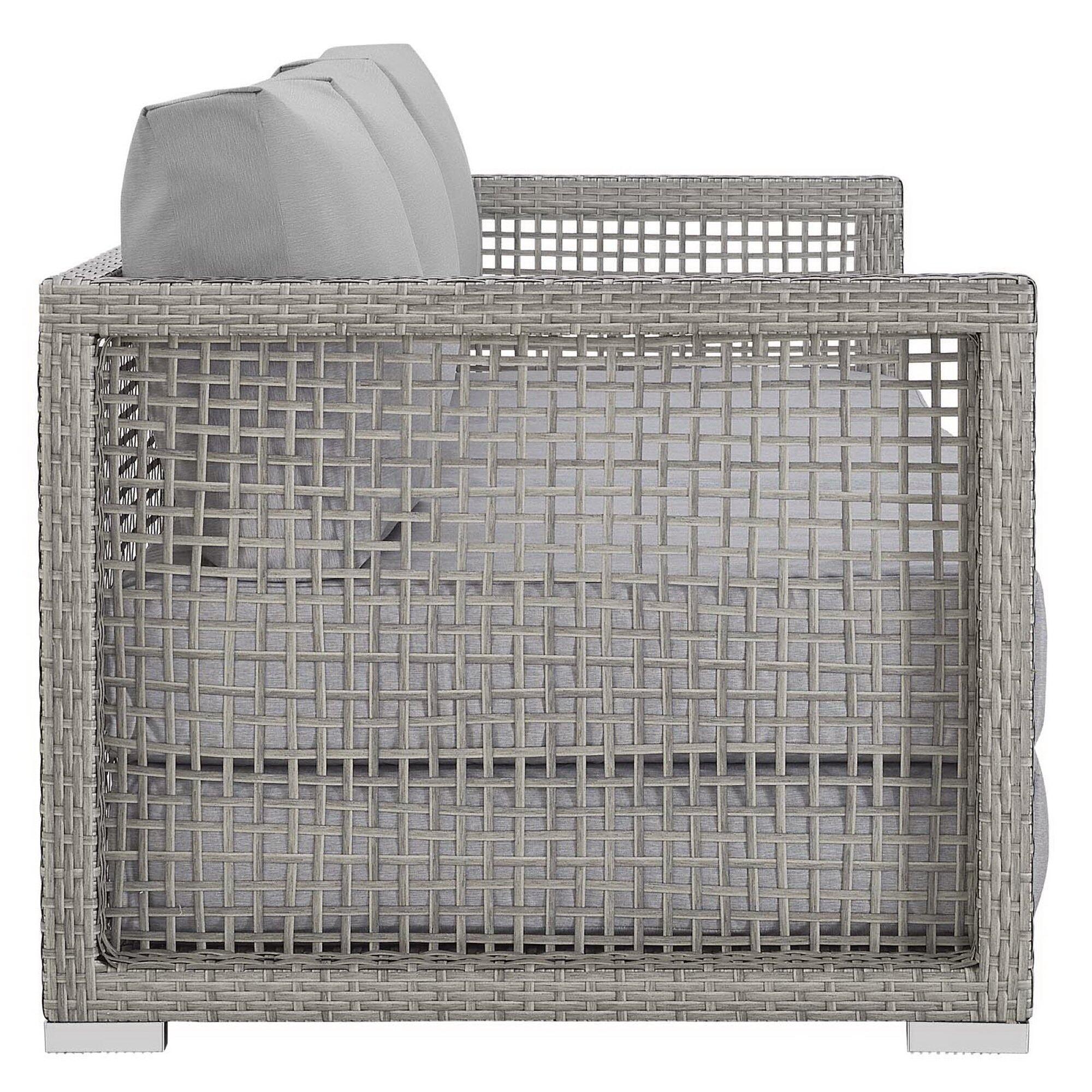 Modway Aura Outdoor Sofa, Gray/Gray, large