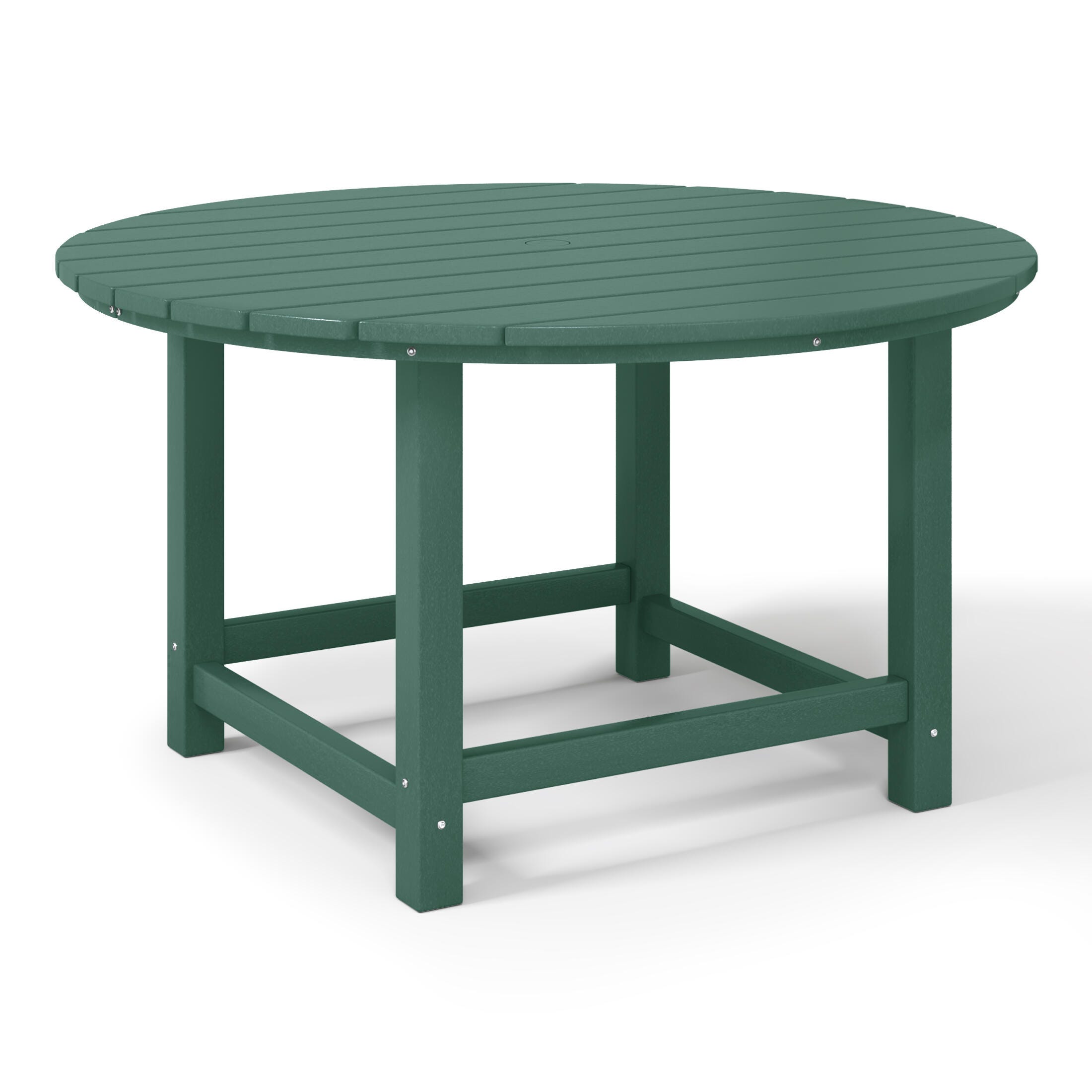 Westin Furniture Laguna Outdoor Adirondack Round Dining Table and 4 Chairs, Dark Green, large