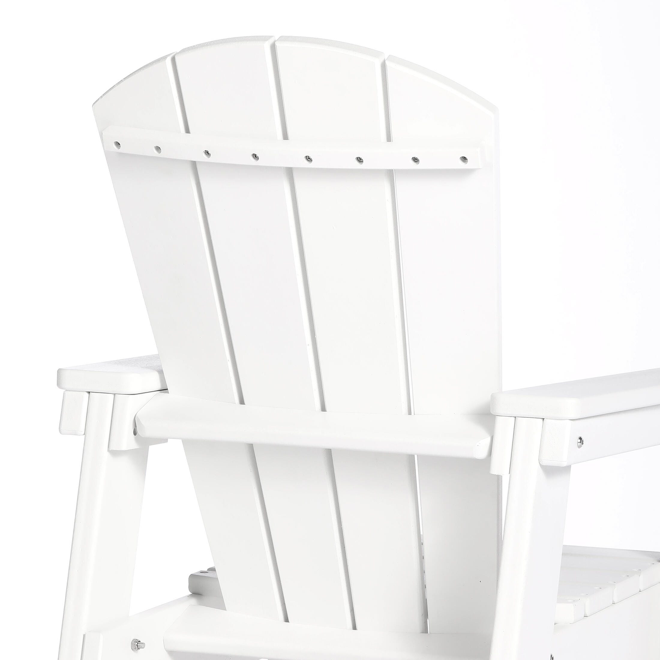 Westin Furniture Laguna Outdoor Adirondack Dining Table and 4 Chairs, White, large