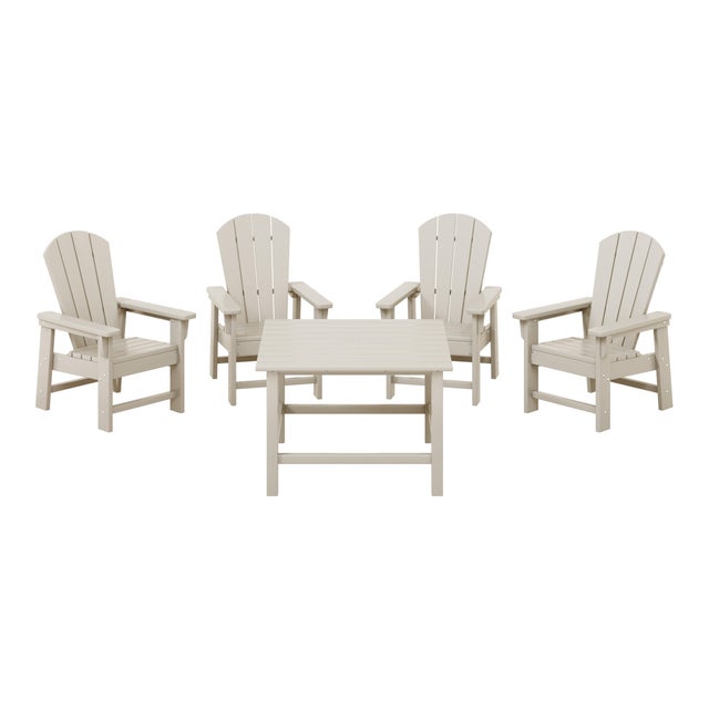 Westin Furniture Laguna Kids Outdoor Adirondack Dining Table and 4 Chairs