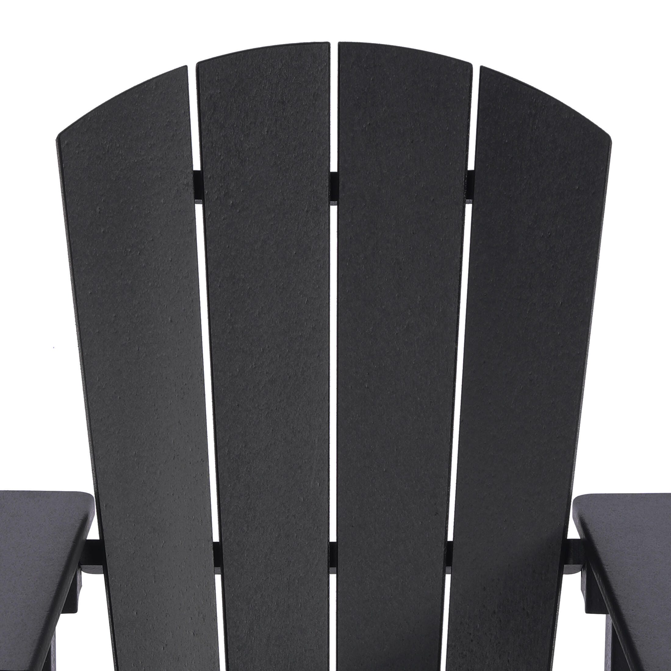 Westin Furniture Laguna Outdoor Adirondack Dining Table and 4 Chairs, Black, large