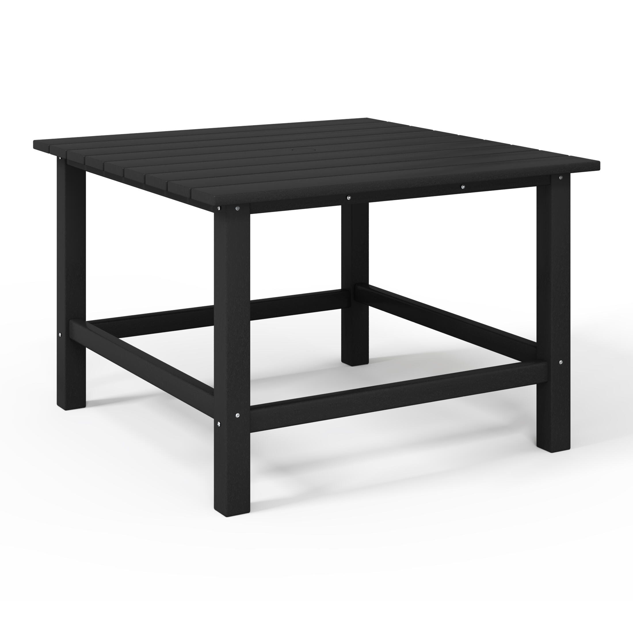 Westin Furniture Laguna Outdoor Adirondack Dining Table and 4 Chairs, Black, large