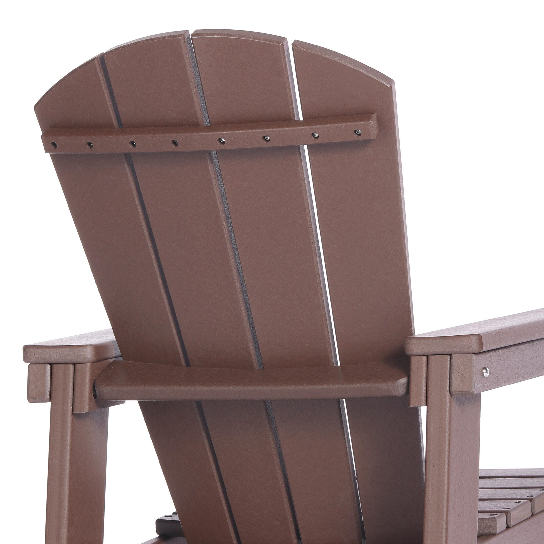 Westin Furniture Laguna Outdoor Adirondack Dining Table and 4 Chairs, Dark Brown, large