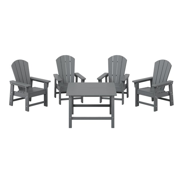 Westin Furniture Laguna Kids Outdoor Adirondack Dining Table and 4 Chairs