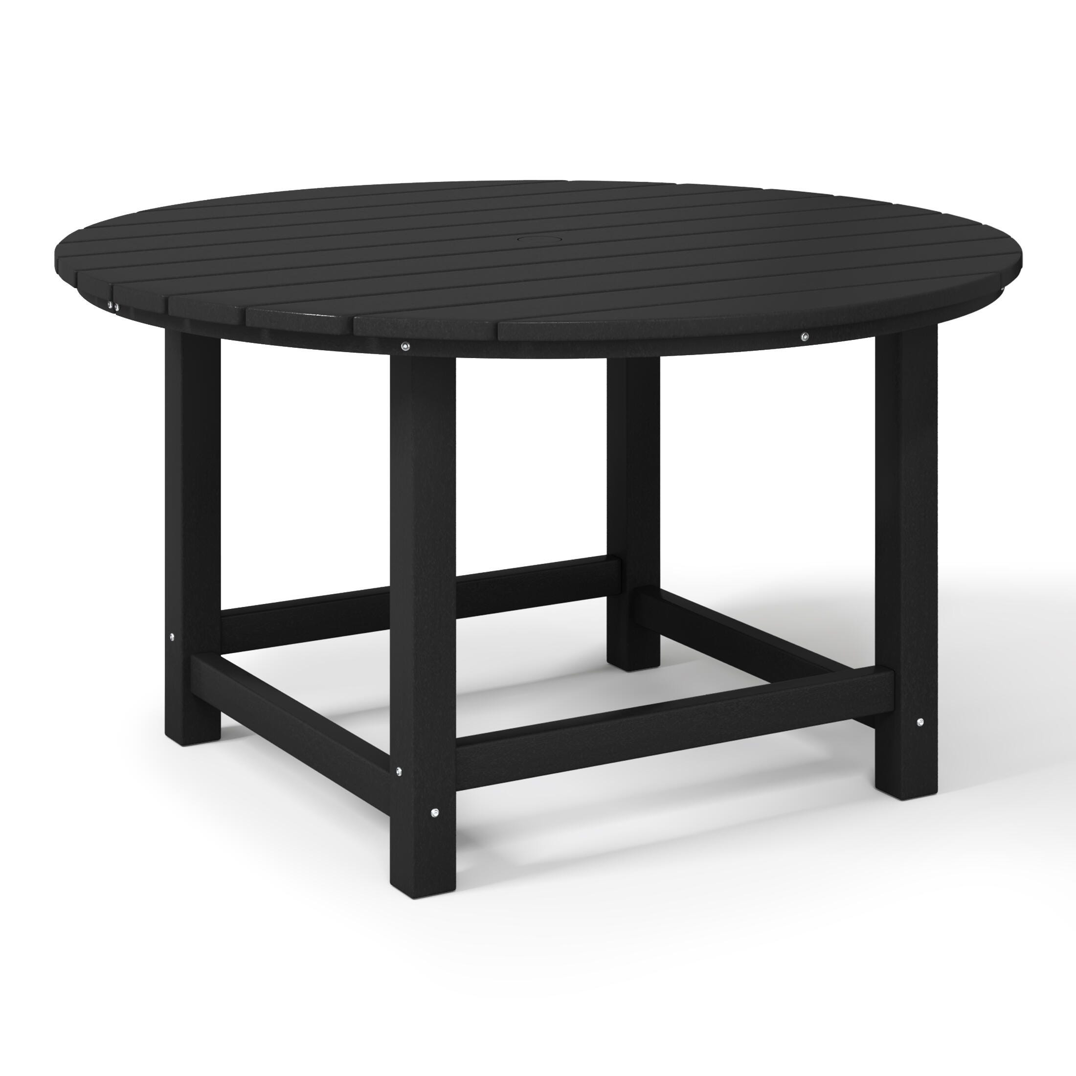 Westin Furniture Laguna Outdoor Round Dining Table, Black, large