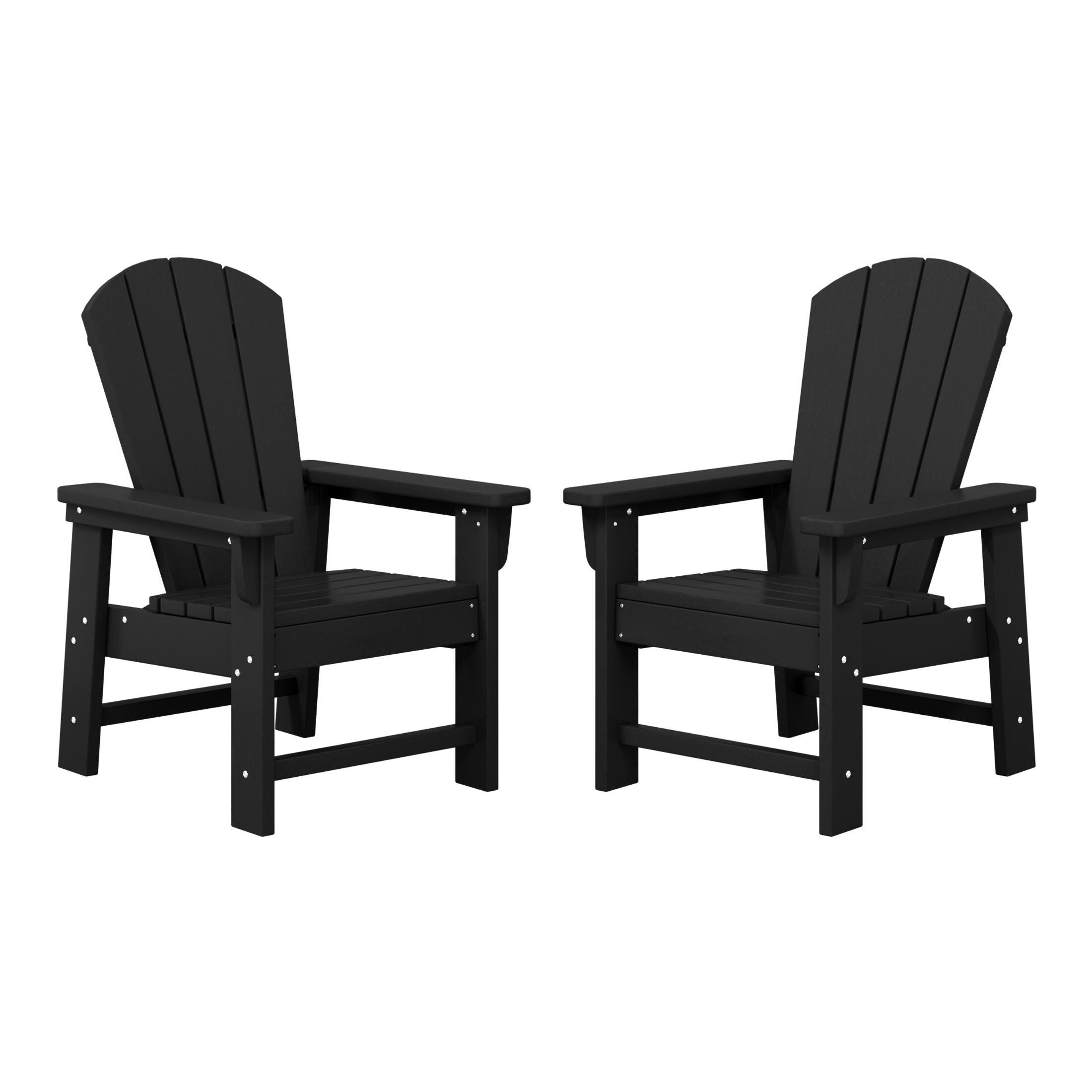 Westin Furniture Laguna Outdoor Adirondack Chair (Set of 2), Black, large