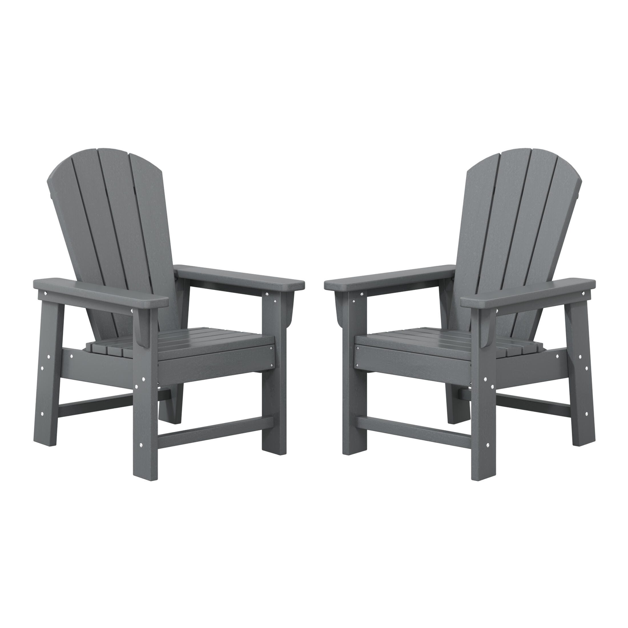 Westin Furniture Laguna Outdoor Adirondack Chair (Set of 2), Gray, large