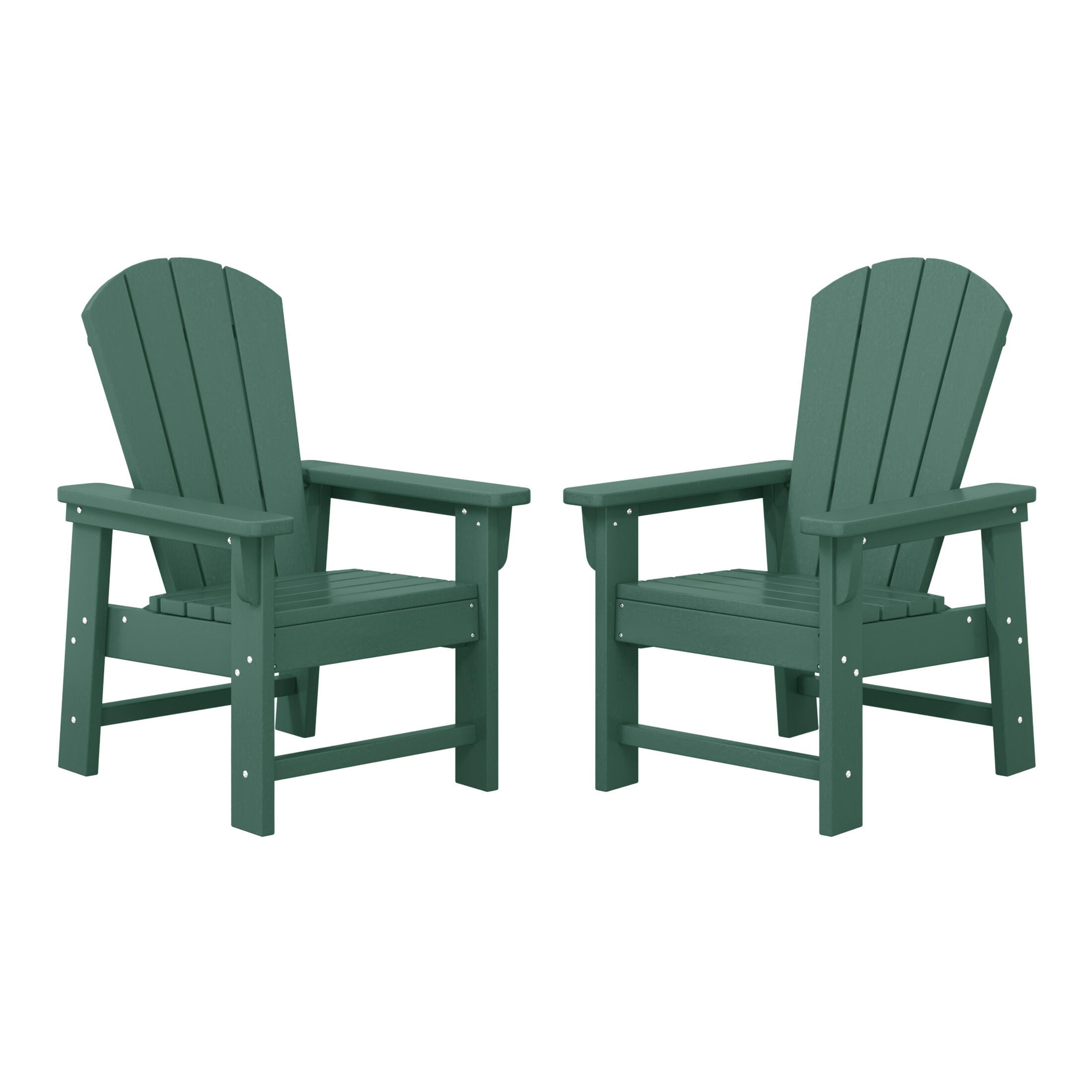 Westin Furniture Laguna Outdoor Adirondack Chair (Set of 2), Dark Green, large