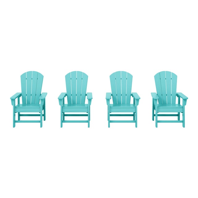 Westin Furniture Laguna Kids Outdoor Adirondack Chair (Set of 4), Turquoise