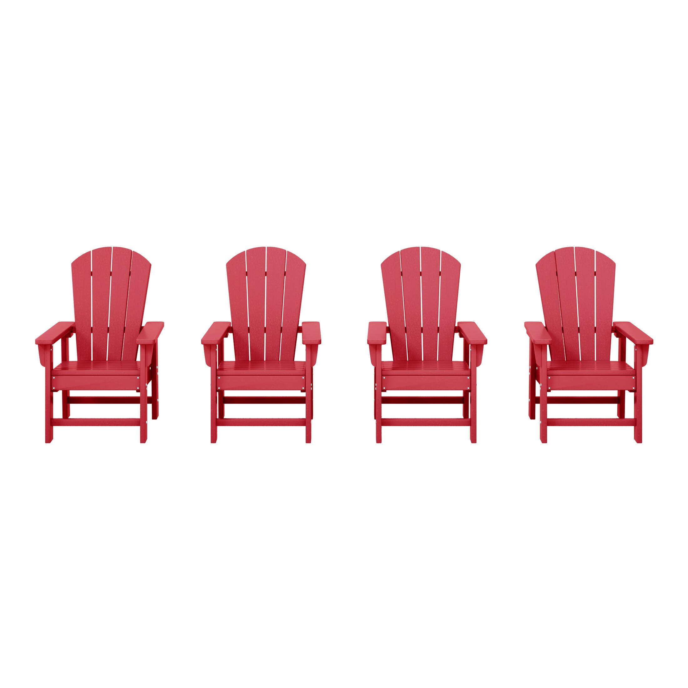 Westin Furniture Laguna Outdoor Adirondack Chair (Set of 4), Red, large