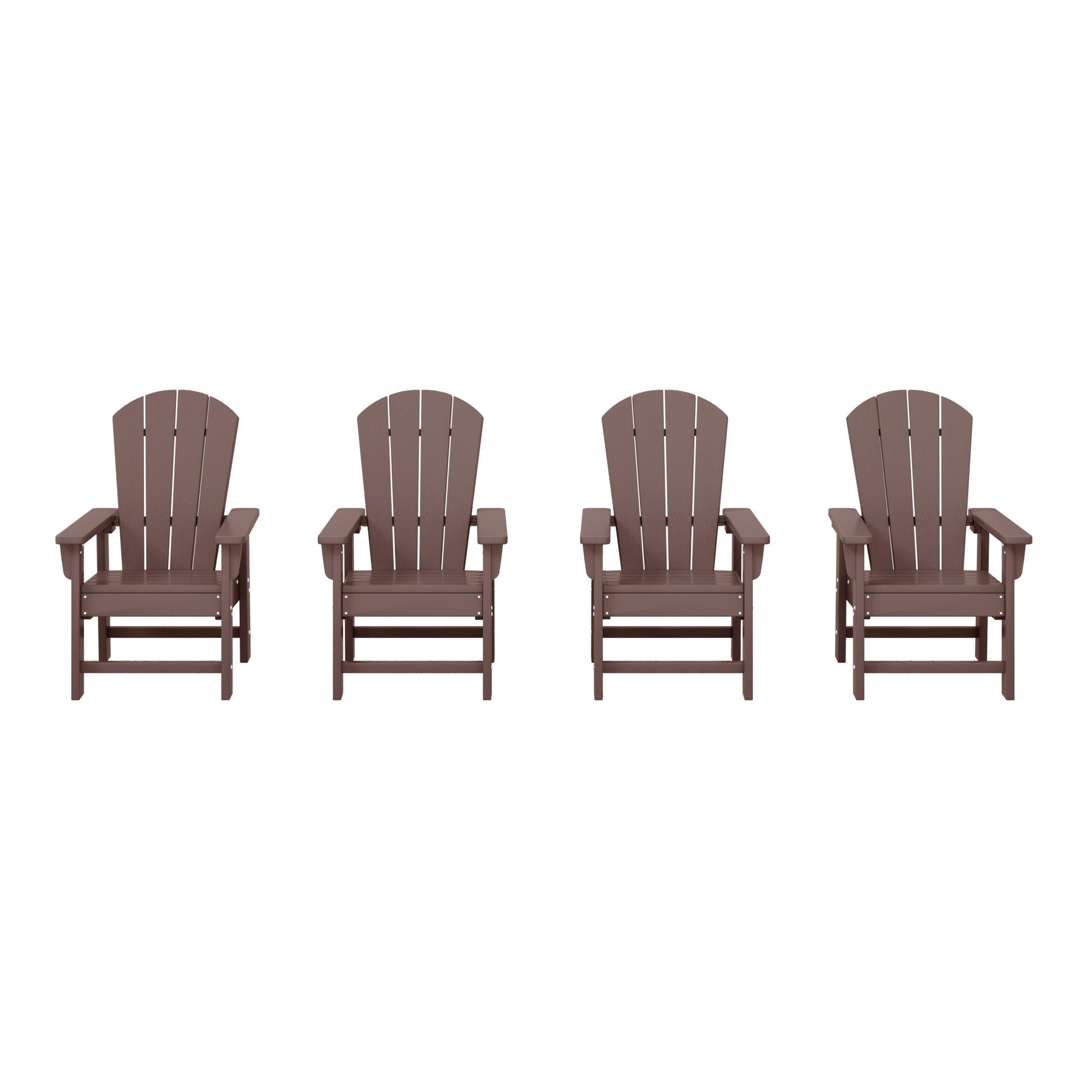 Westin Furniture Laguna Outdoor Adirondack Chair (Set of 4), Dark Brown, large