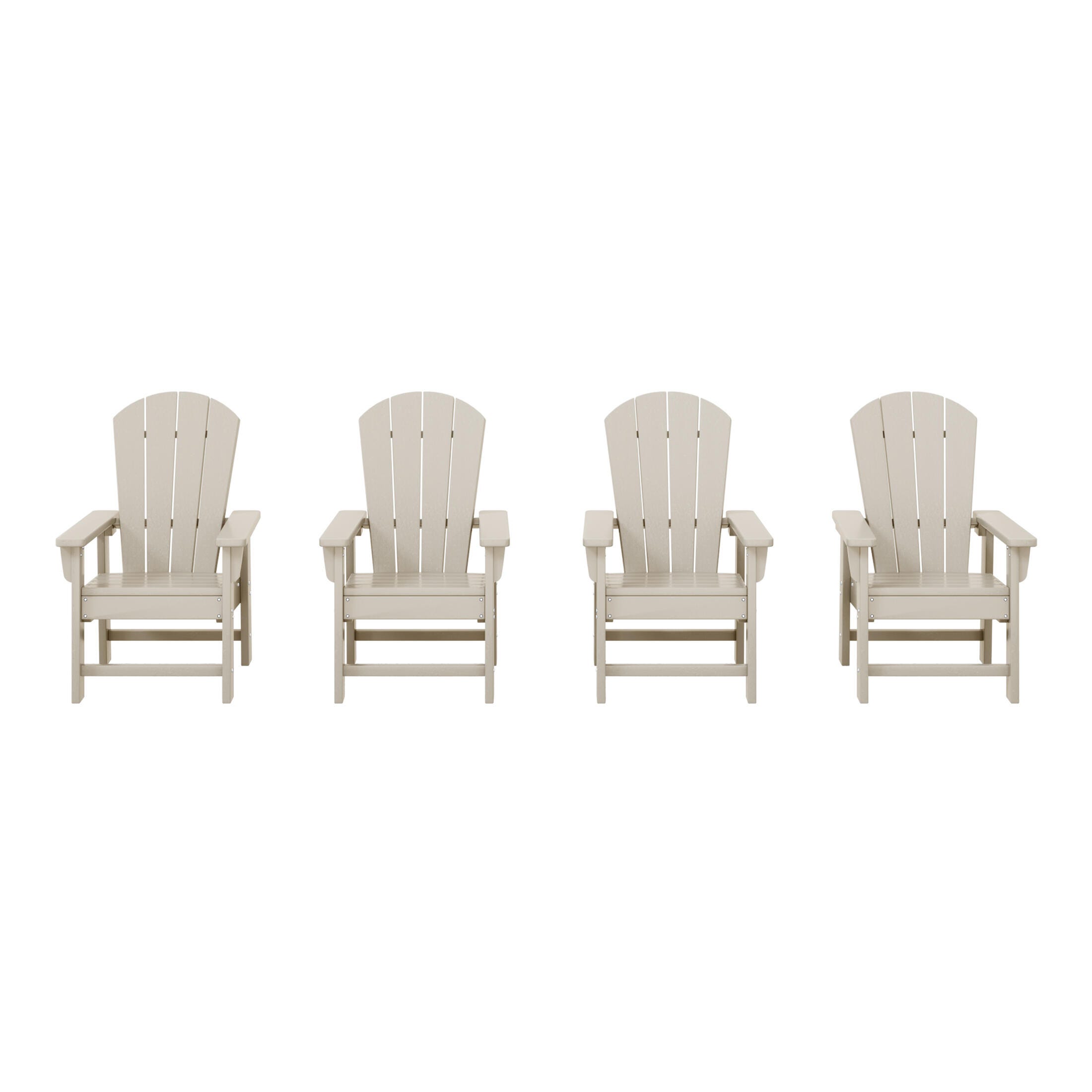 Westin Furniture Laguna Outdoor Adirondack Chair (Set of 4), Sand, large