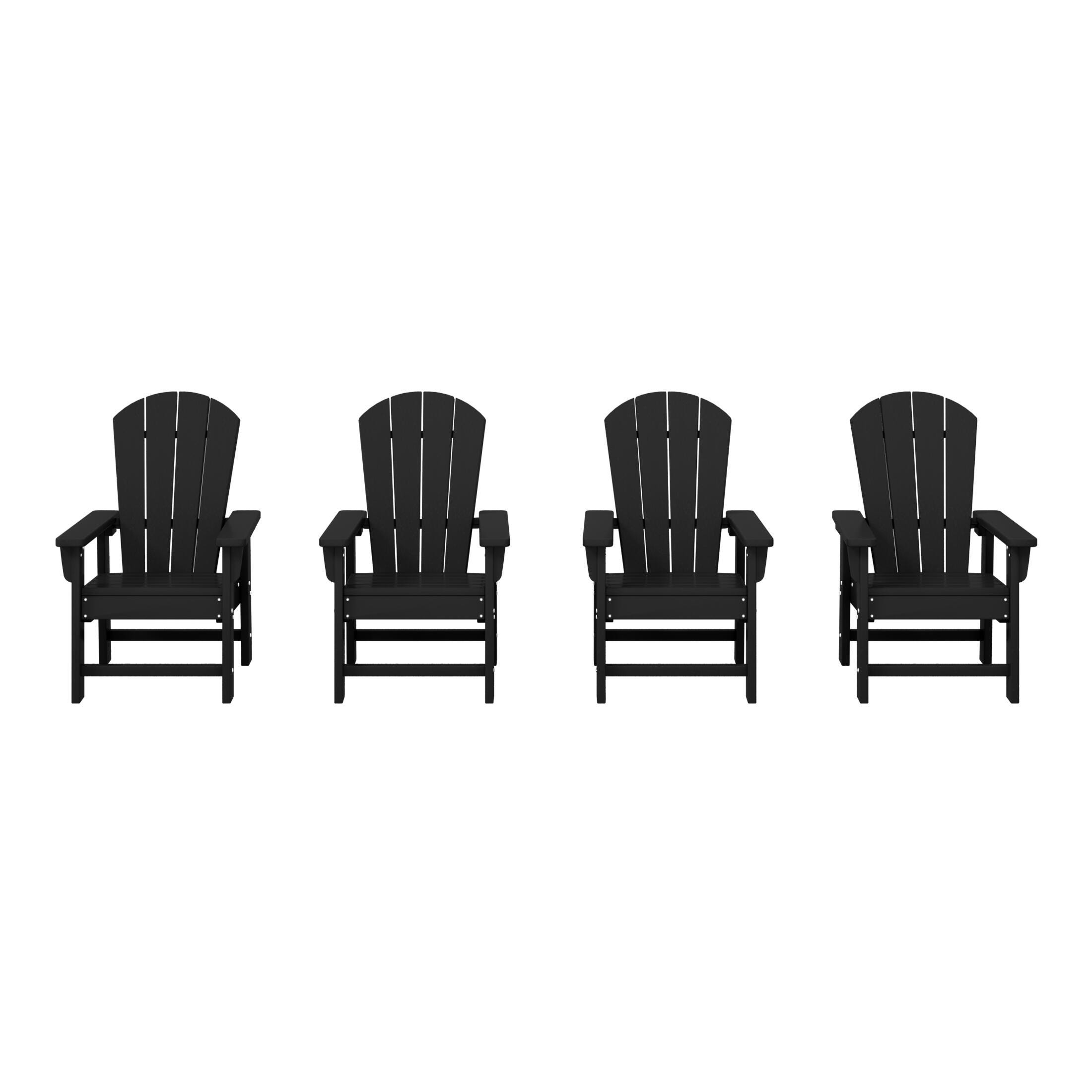 Westin Furniture Laguna Outdoor Adirondack Chair (Set of 4), Black, large