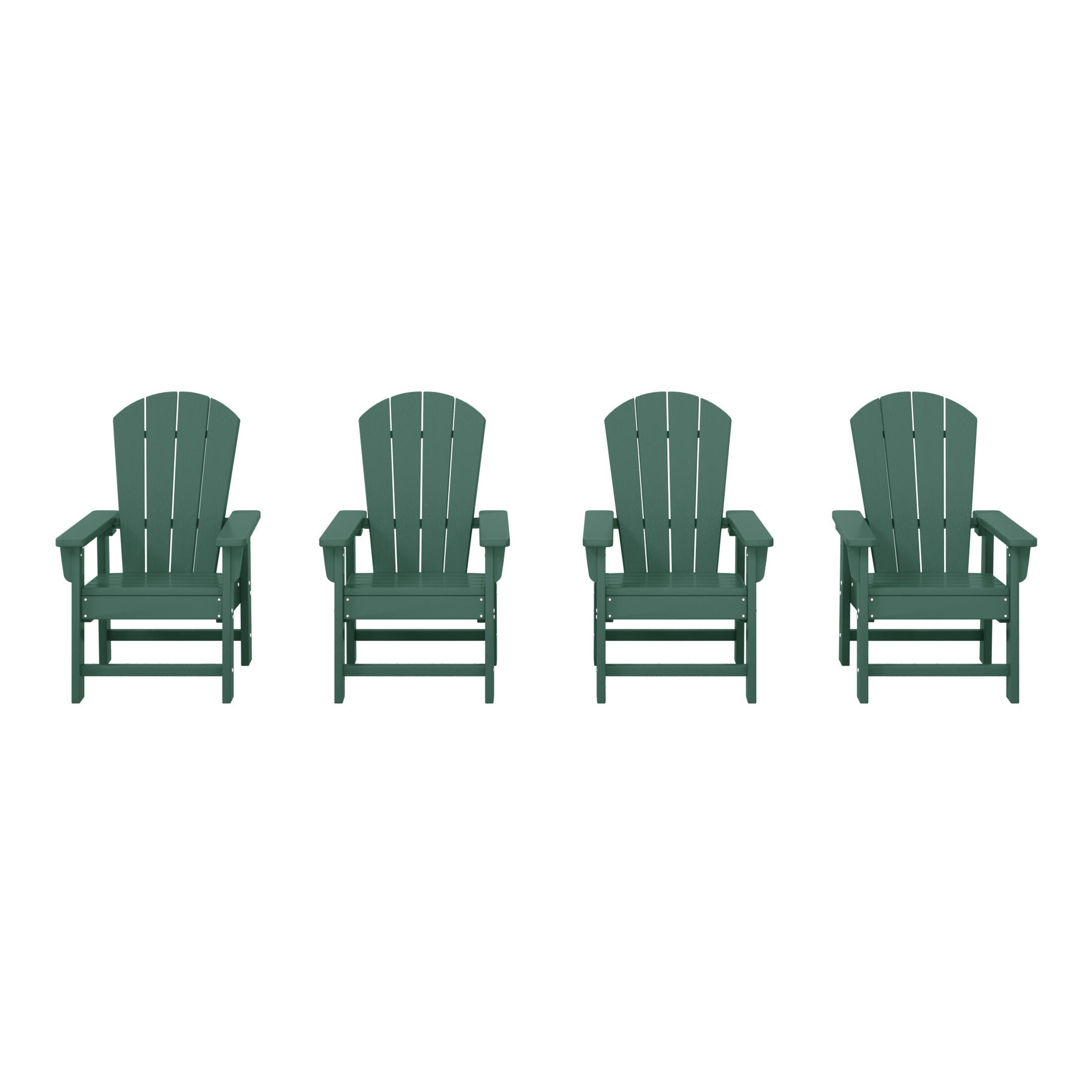 Westin Furniture Laguna Outdoor Adirondack Chair (Set of 4), Dark Green, large