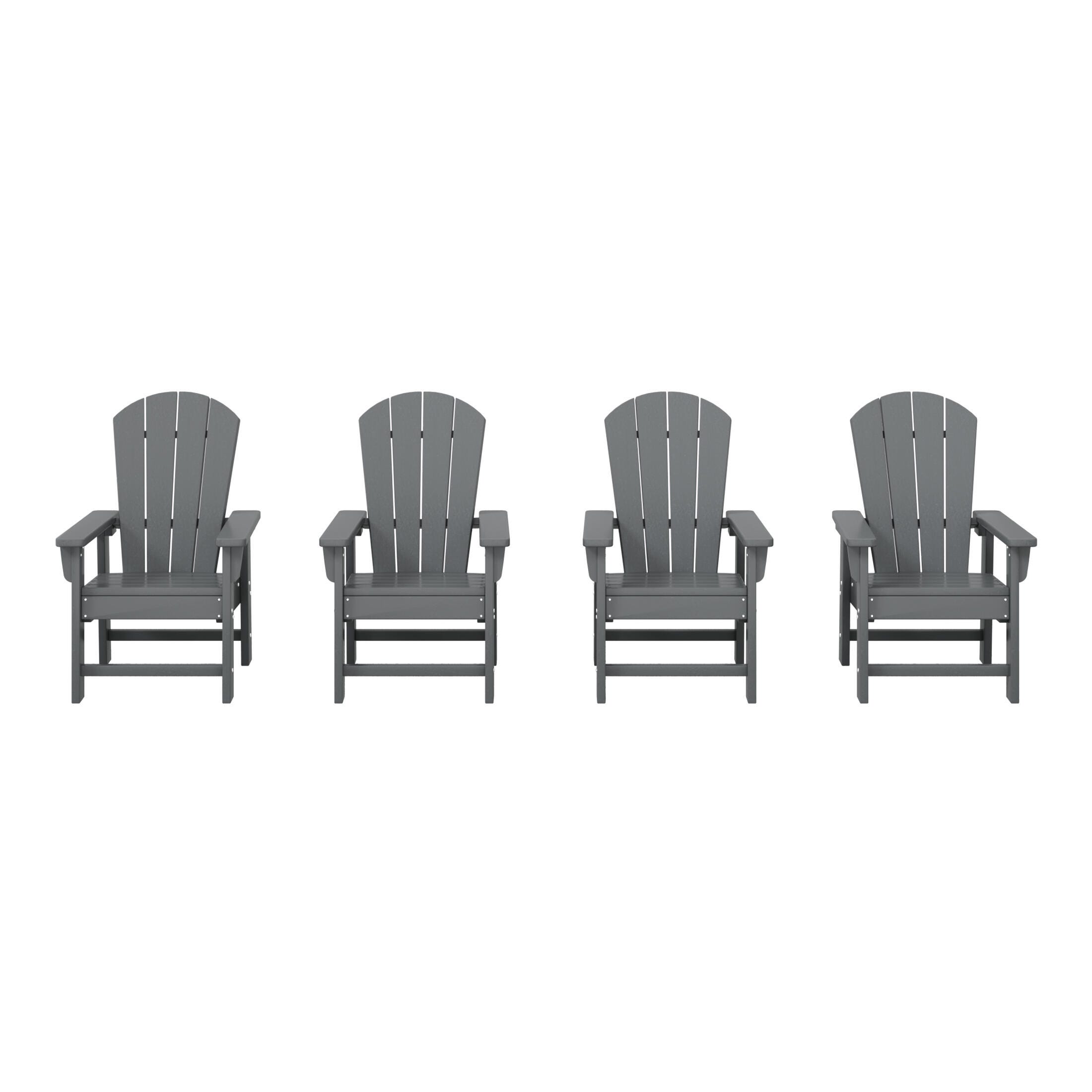 Westin Furniture Laguna Outdoor Adirondack Chair (Set of 4), Gray, large