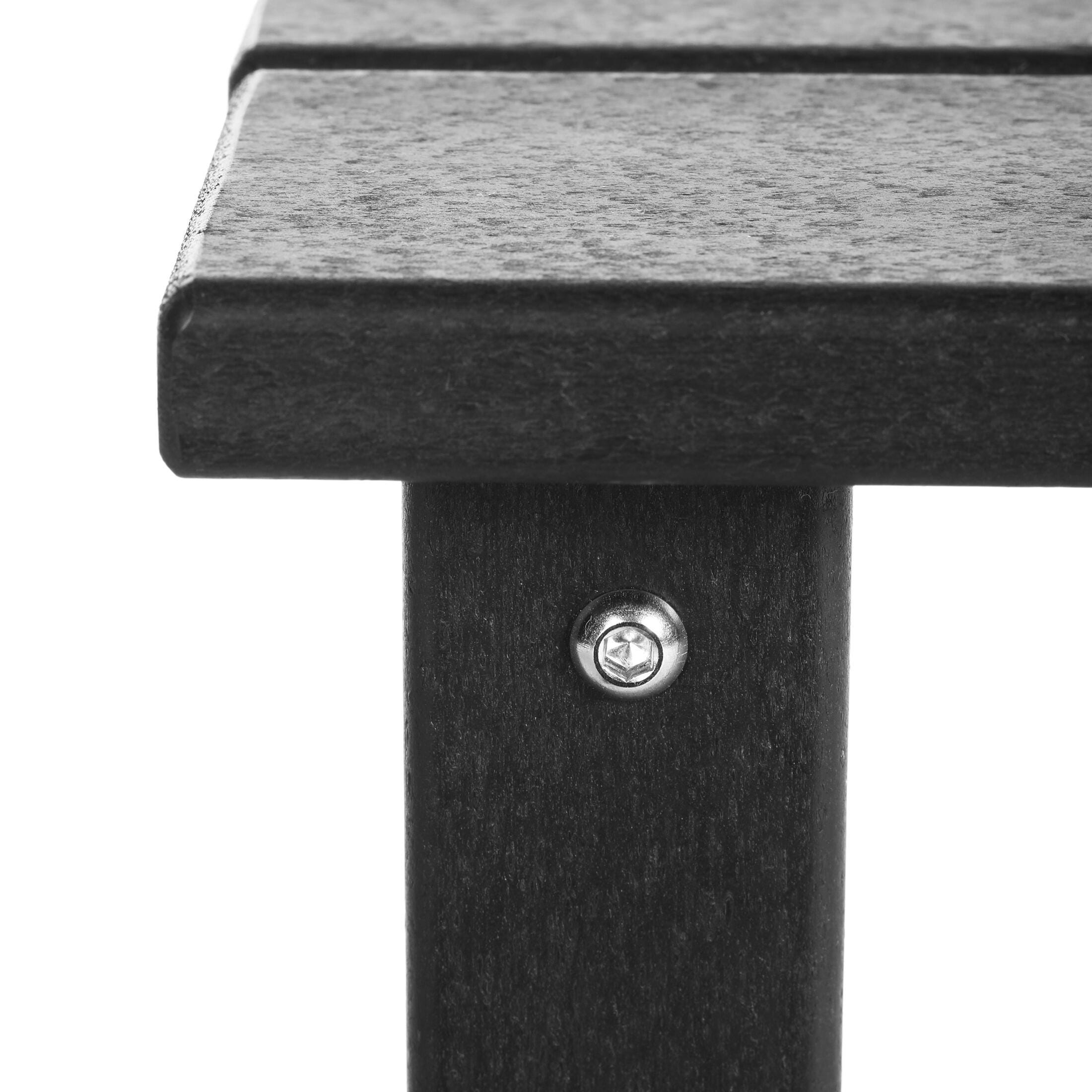 Westin Furniture Laguna Outdoor Adirondack Chair and Side Table Set, Black, large
