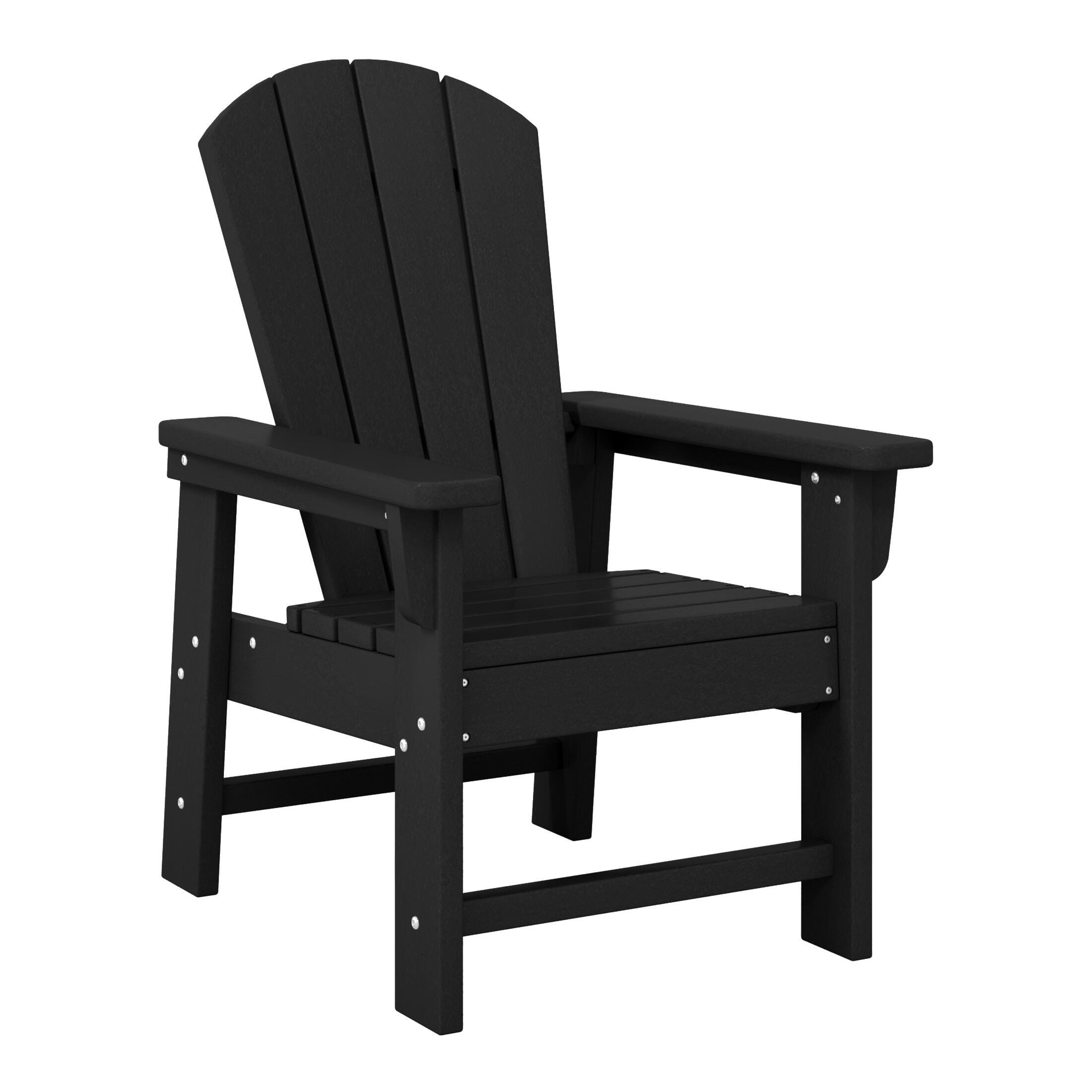 Westin Furniture Laguna Outdoor Adirondack Chair and Side Table Set, Black, large