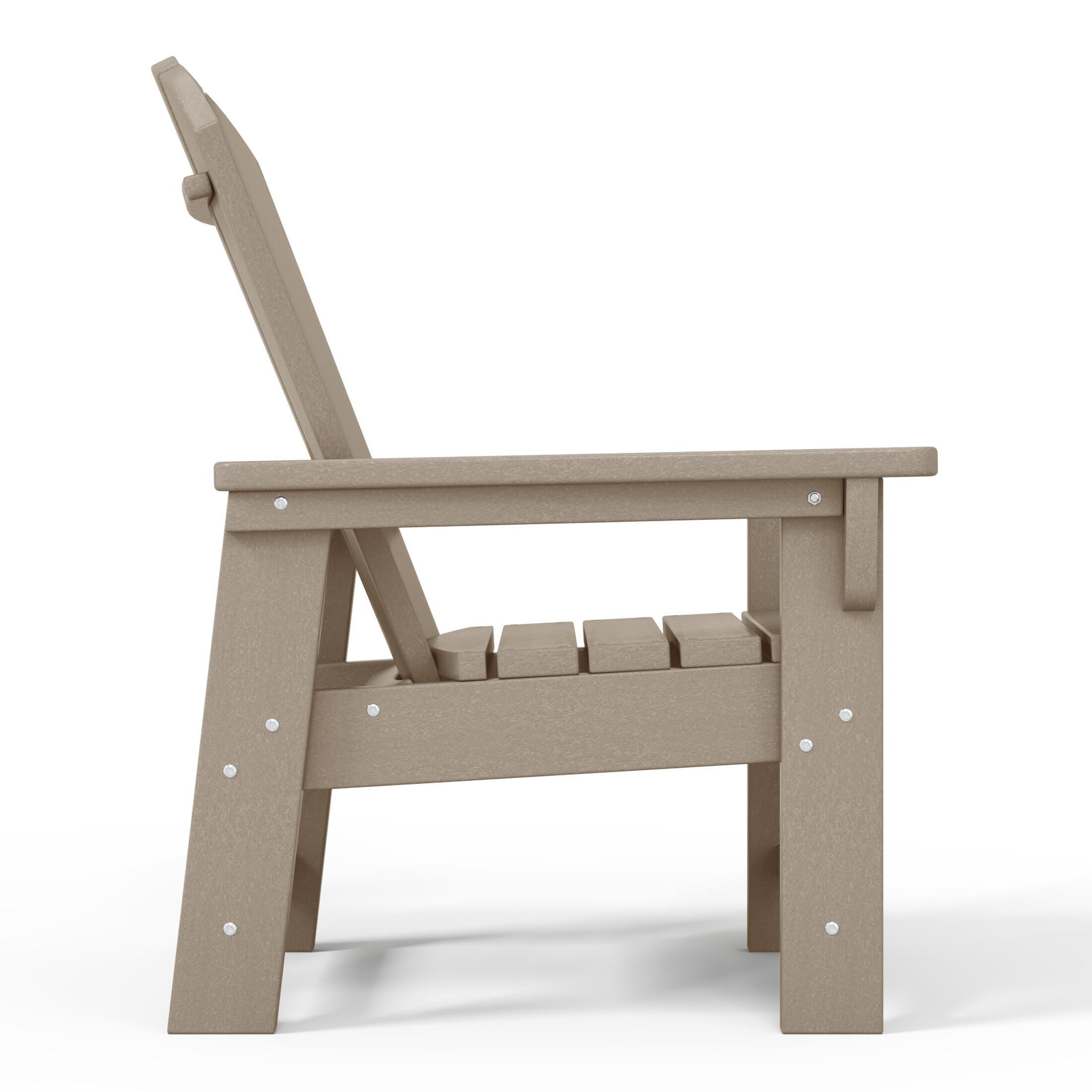 Westin Furniture Laguna Outdoor Adirondack 2 Chairs and Side Table Set, Weathered Wood, large