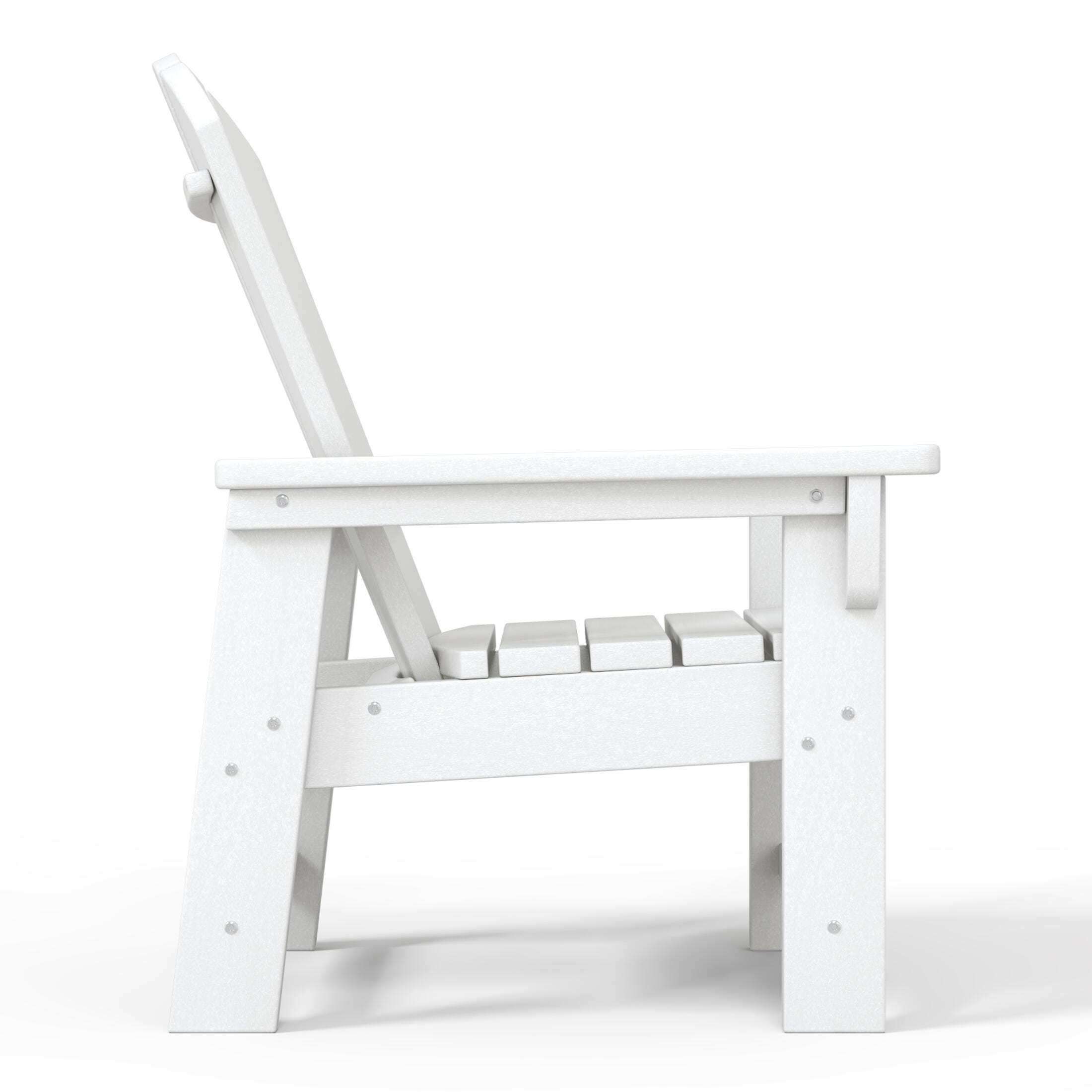 Westin Furniture Laguna Outdoor Adirondack 2 Chairs and Side Table Set, White, large