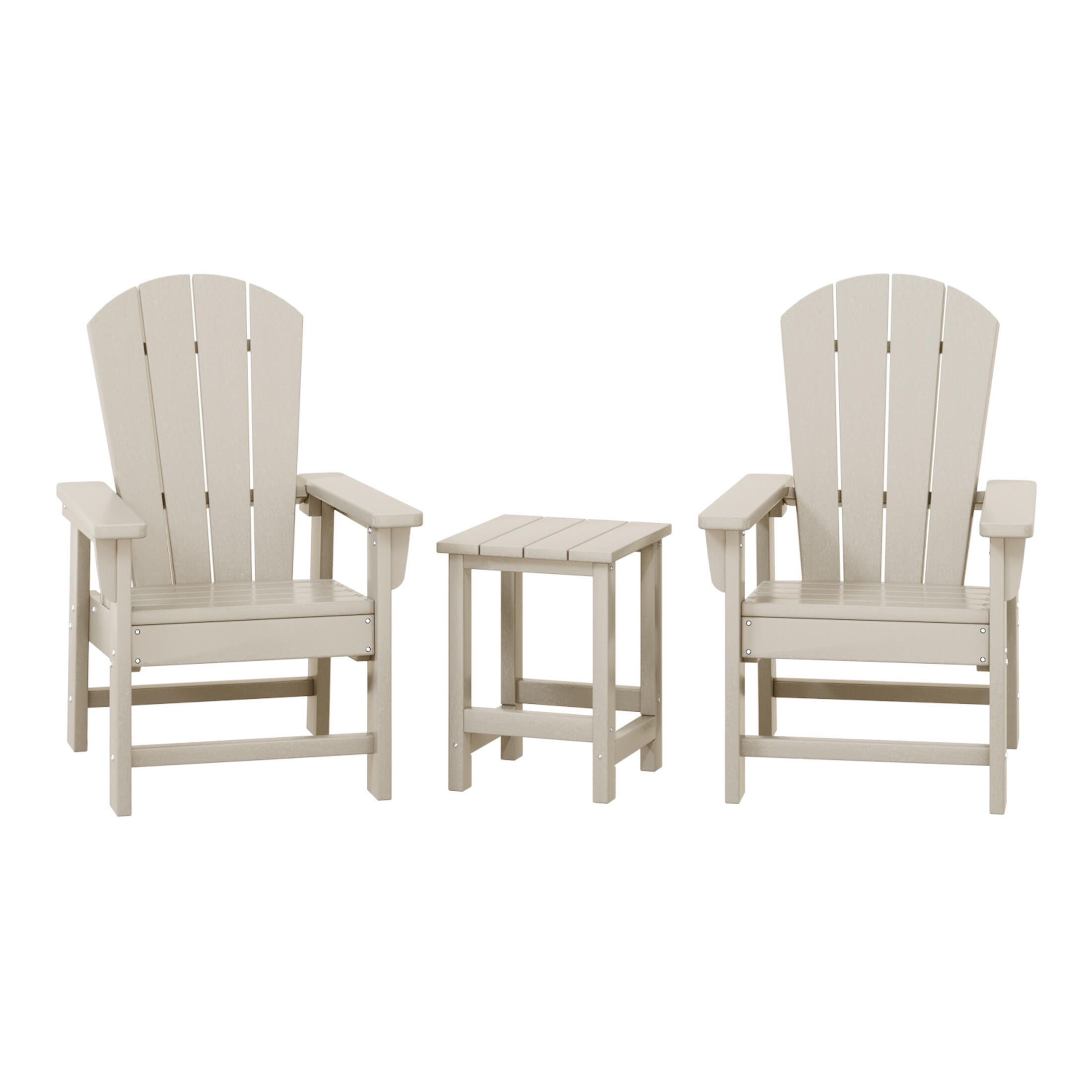 Westin Furniture Laguna Outdoor Adirondack 2 Chairs and Side Table Set, Sand, large
