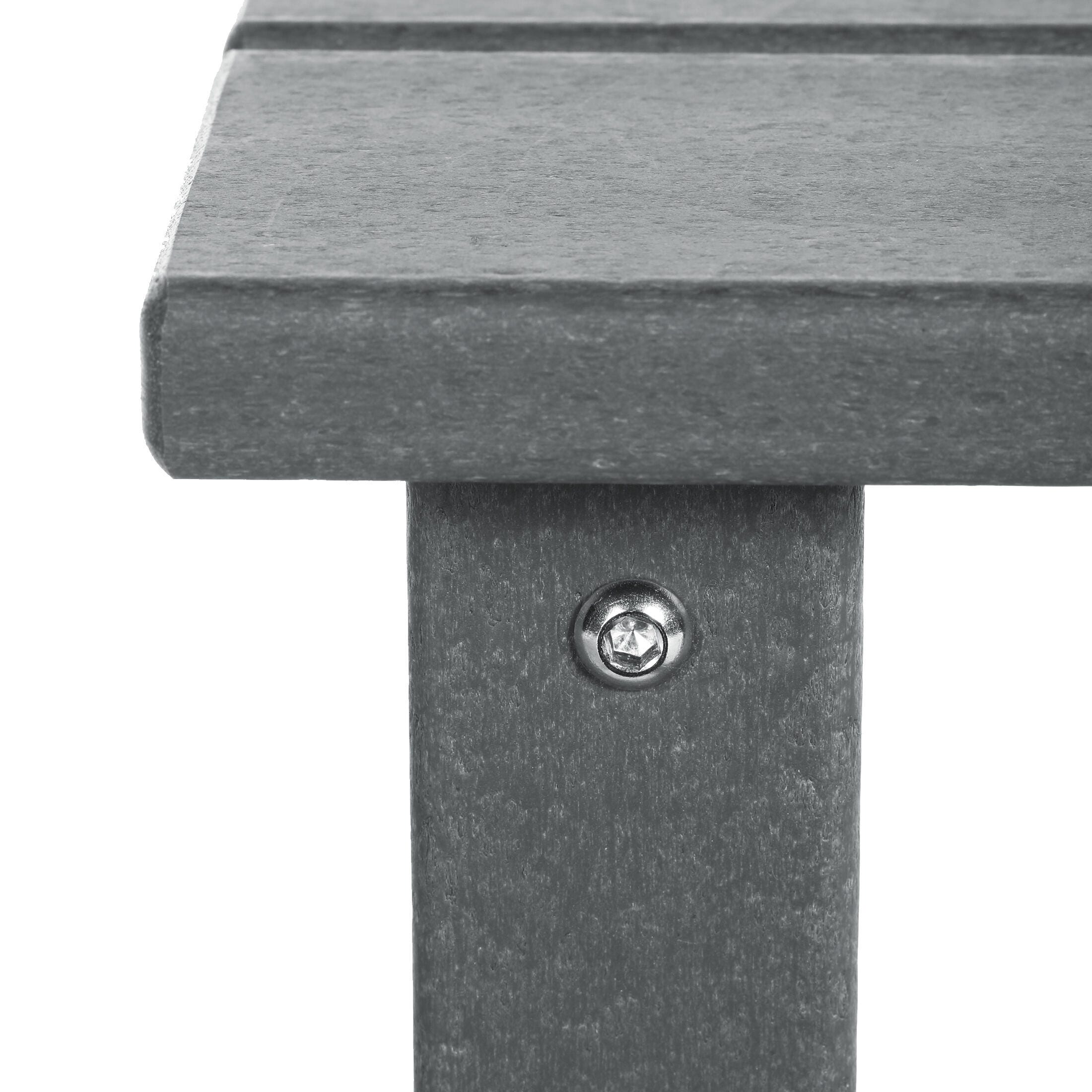 Westin Furniture Laguna Outdoor Adirondack 2 Chairs and Side Table Set, Gray, large