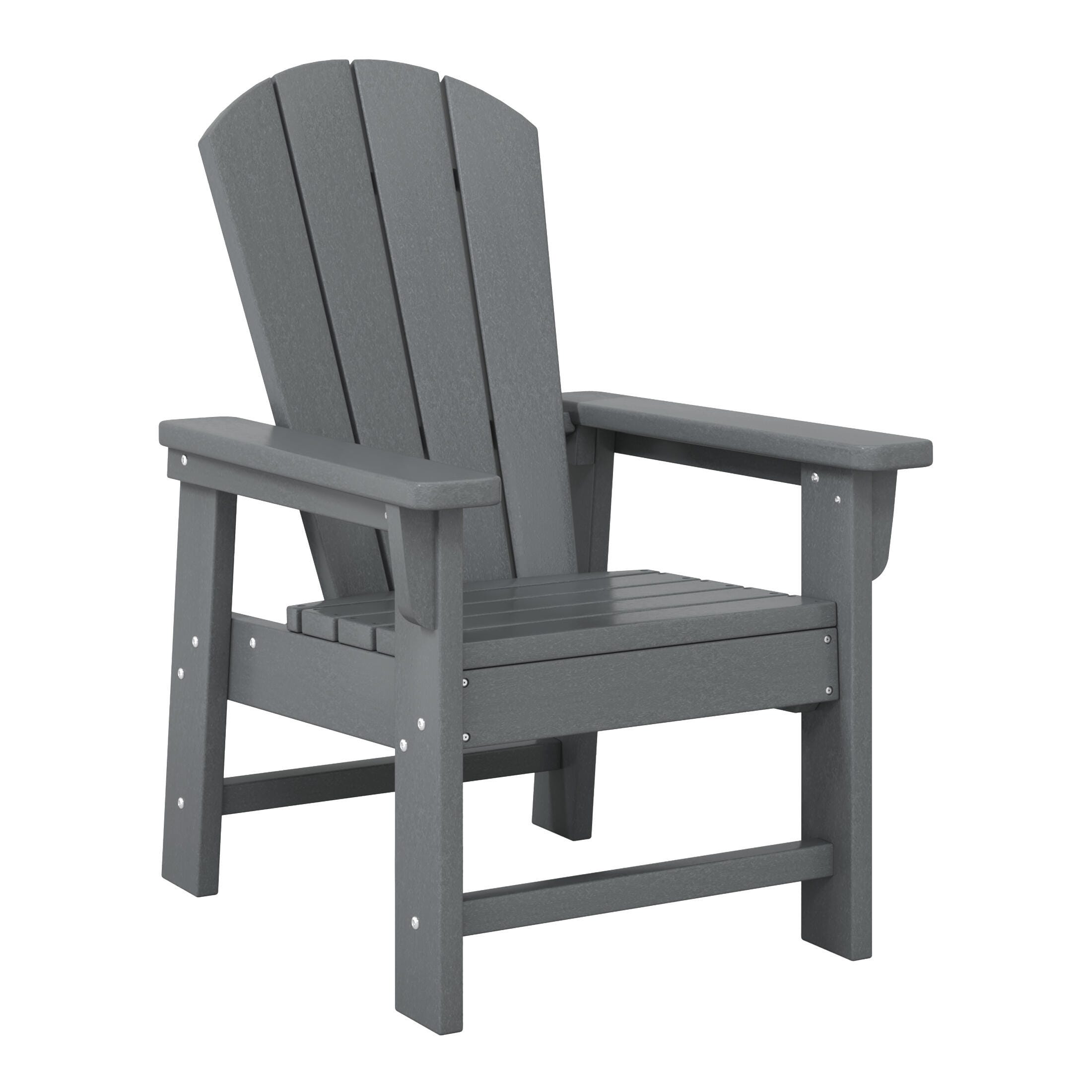 Westin Furniture Laguna Outdoor Adirondack 2 Chairs and Side Table Set, Gray, large