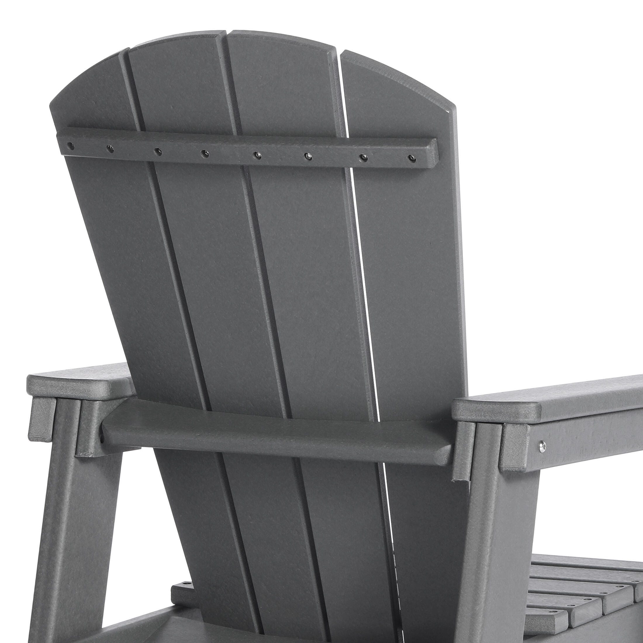 Westin Furniture Laguna Outdoor Adirondack 2 Chairs and Side Table Set, Gray, large