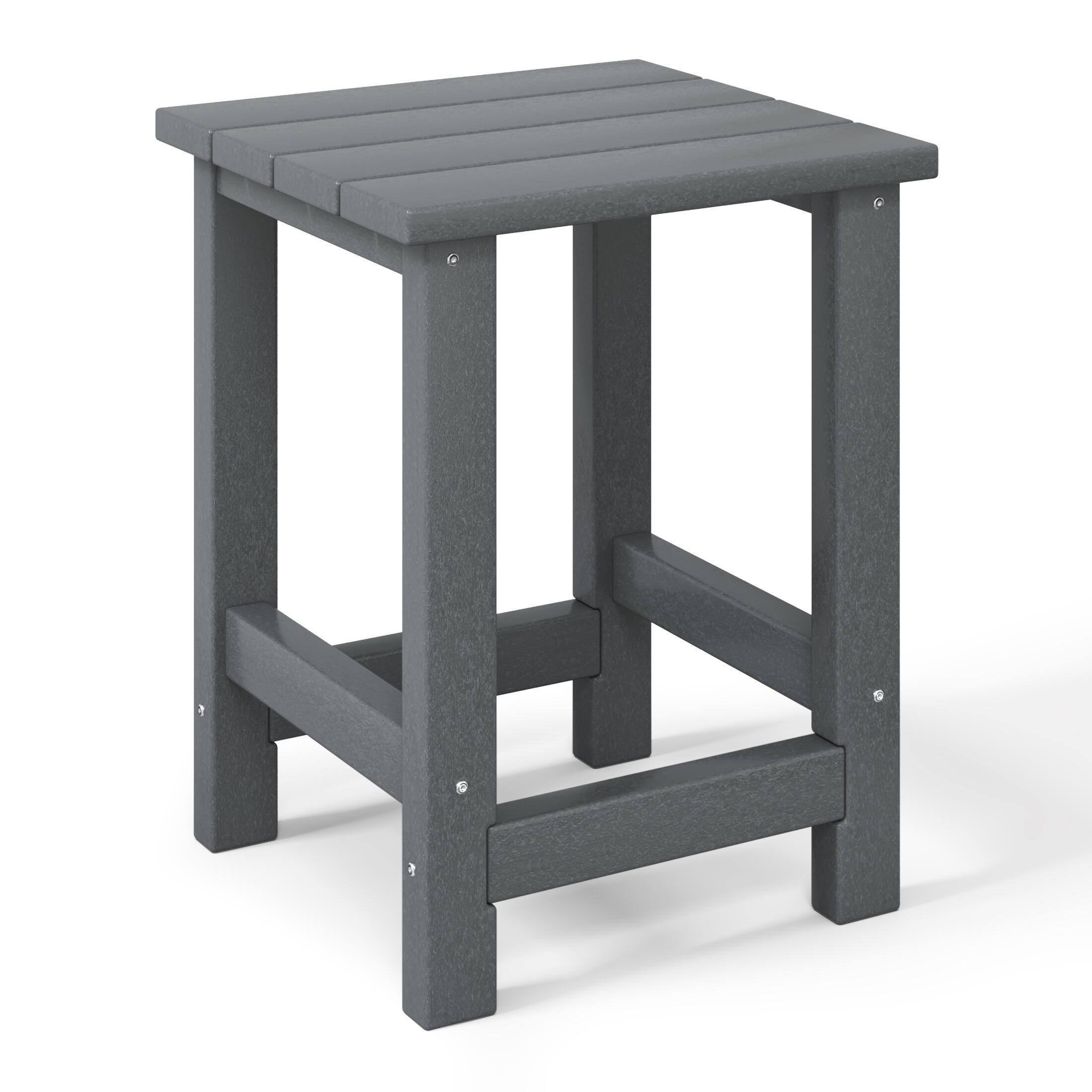 Westin Furniture Laguna Outdoor Adirondack 2 Chairs and Side Table Set, Gray, large