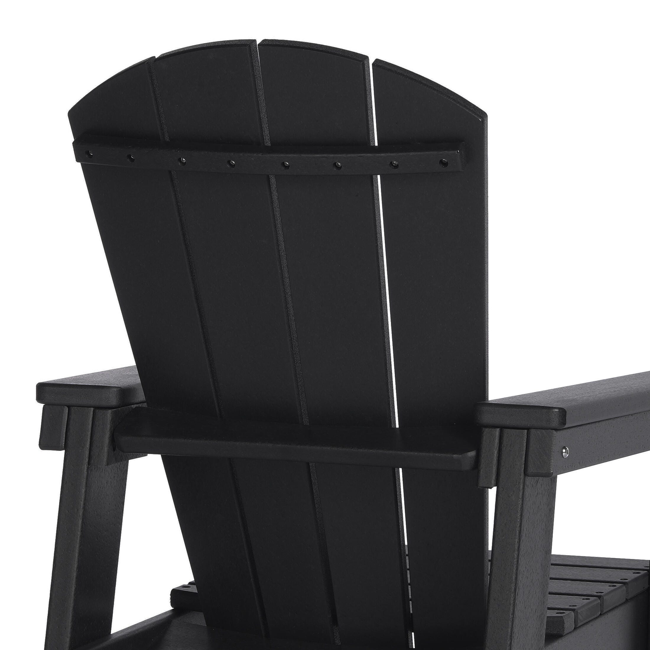 Westin Furniture Laguna Outdoor Adirondack 2 Chairs and Side Table Set, Black, large