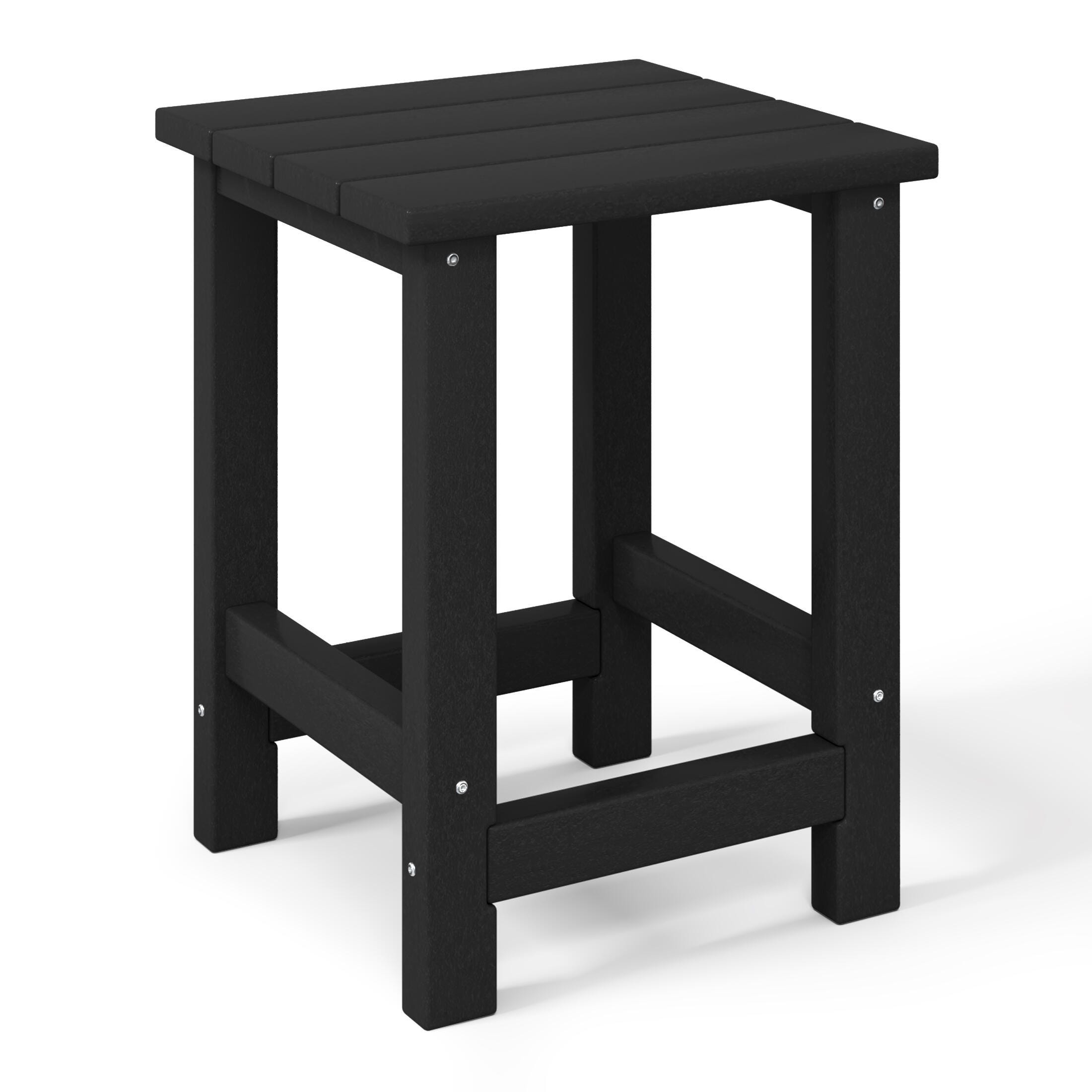 Westin Furniture Laguna Outdoor Adirondack 2 Chairs and Side Table Set, Black, large