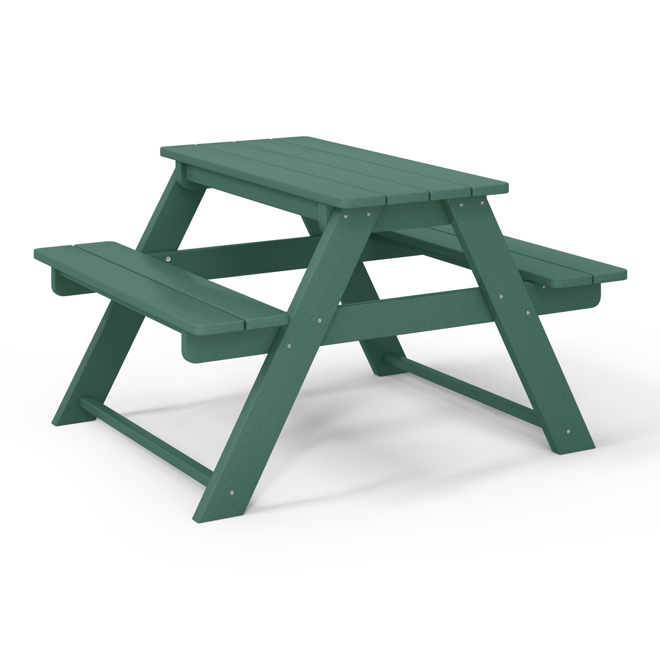 Westin Furniture Laguna Outdoor Picnic Table, Dark Green, large