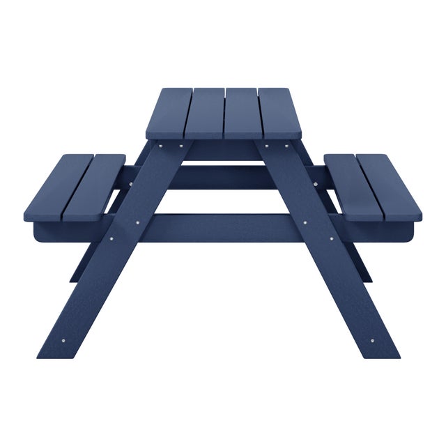 Westin Furniture Laguna Kids Outdoor Picnic Table, Navy Blue