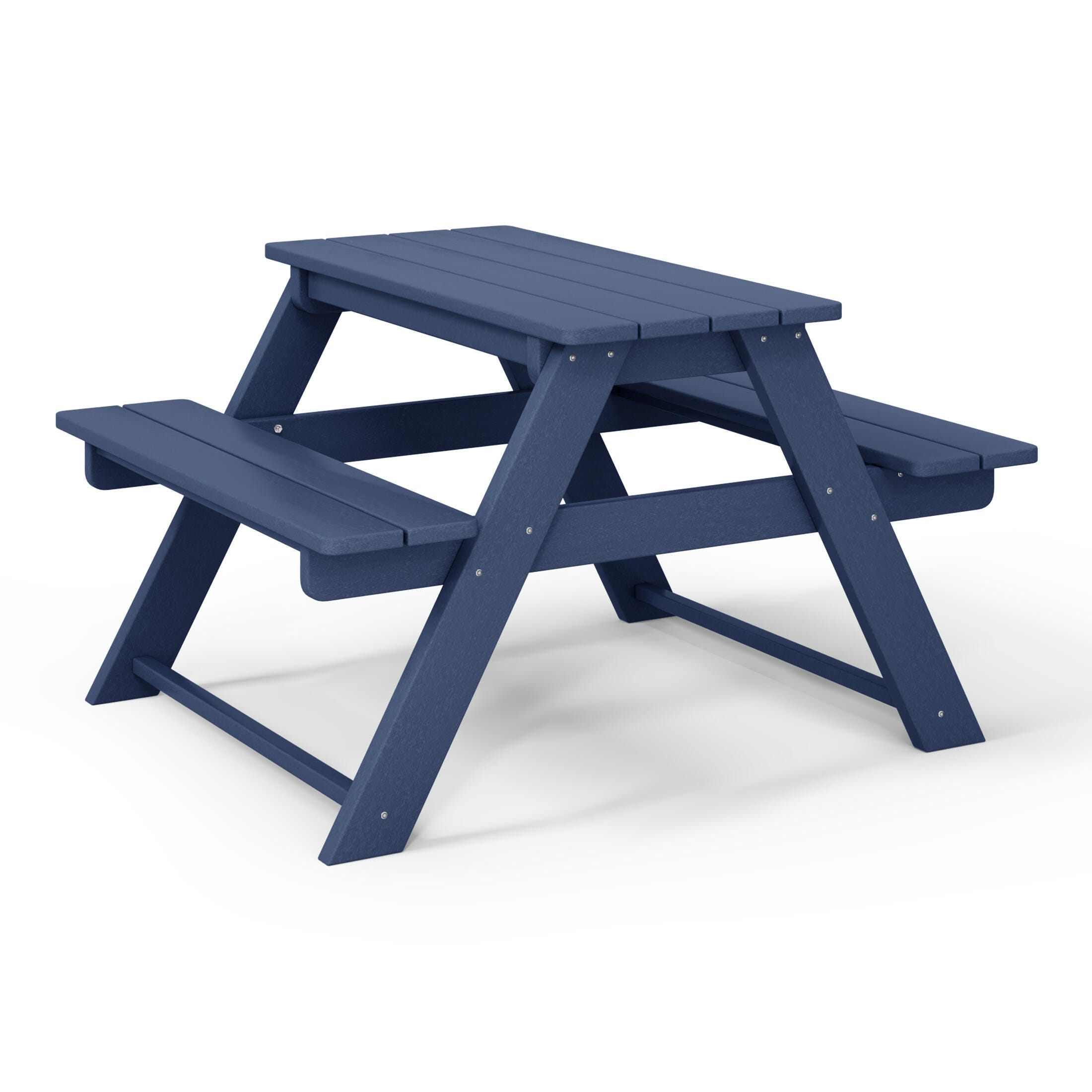 Westin Furniture Laguna Outdoor Picnic Table, Navy Blue, large