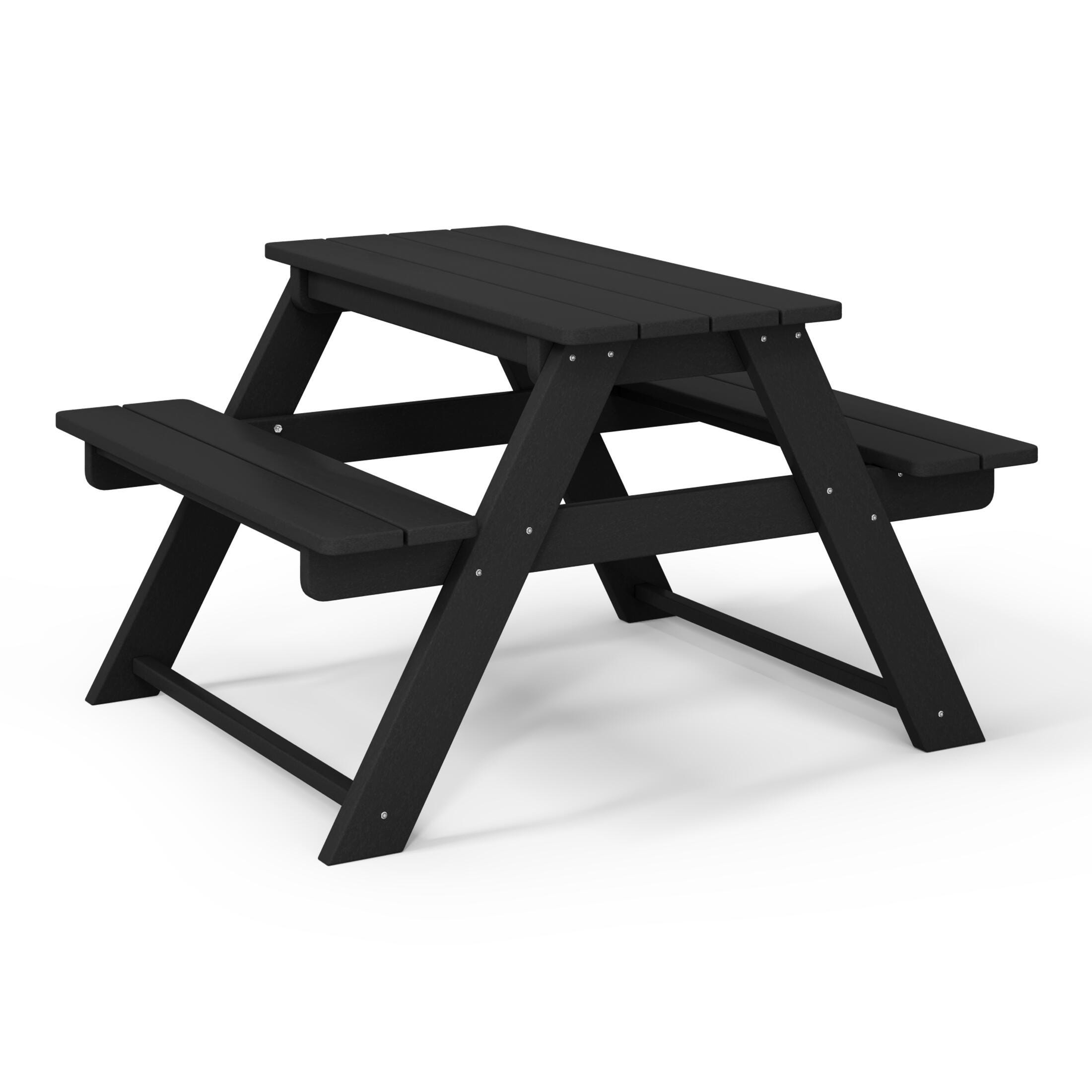 Westin Furniture Laguna Outdoor Picnic Table, Black, large